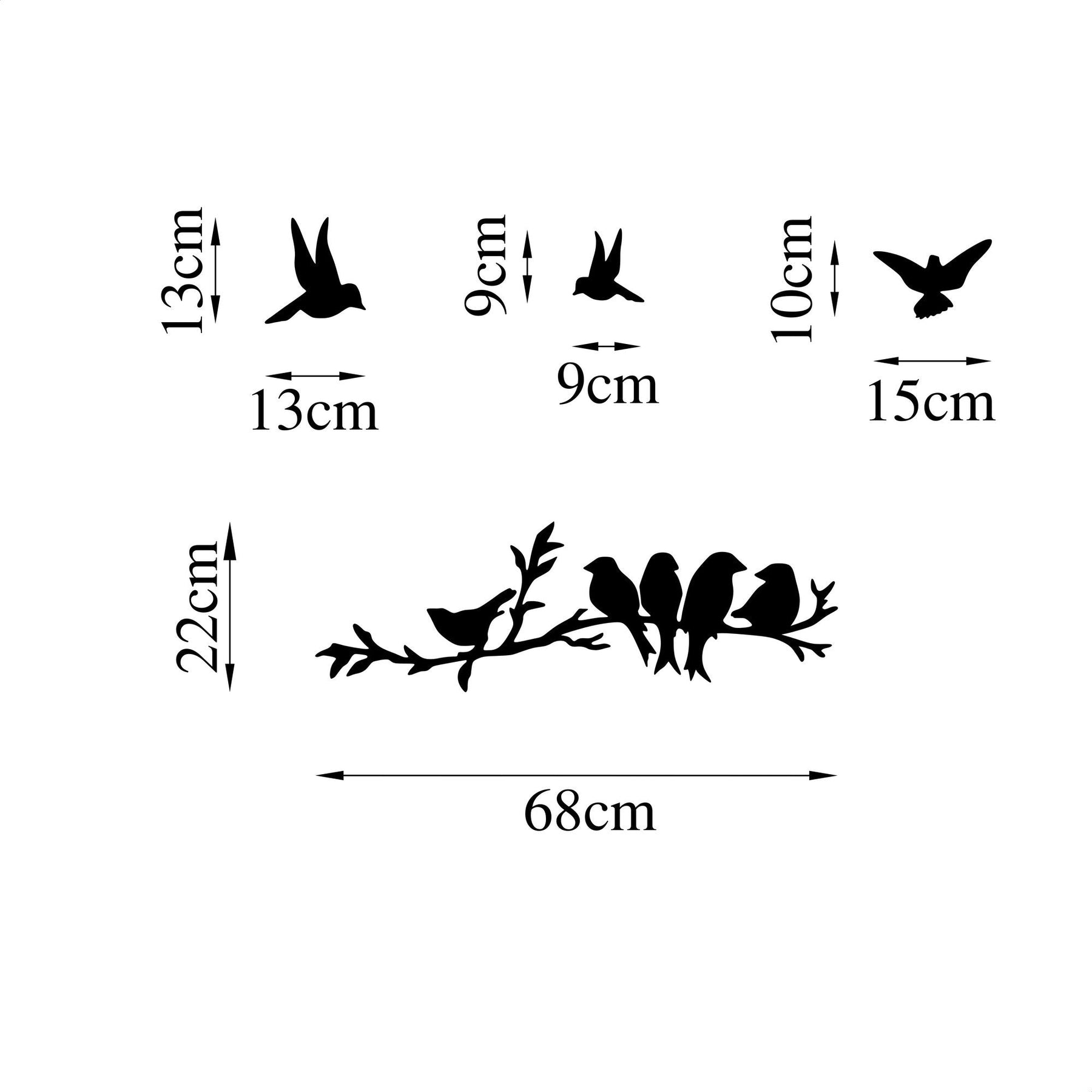 Accesoriu decorativ Bırd Communıty, negru, metal