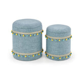 Set 2 tabureti Grado, albastru deschis