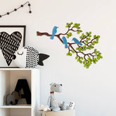 Decoratiune perete Tree 3, verde/albastru, muschi, 79x1x60 cm