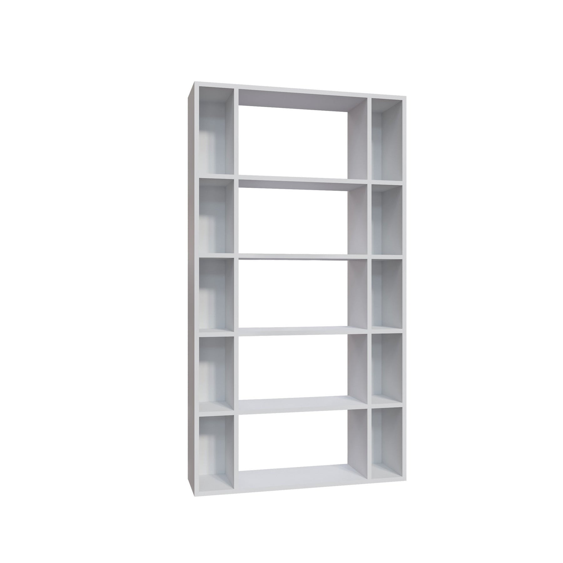 Biblioteca Sanborn, alb, PAL melaminat, 90x25x164 cm