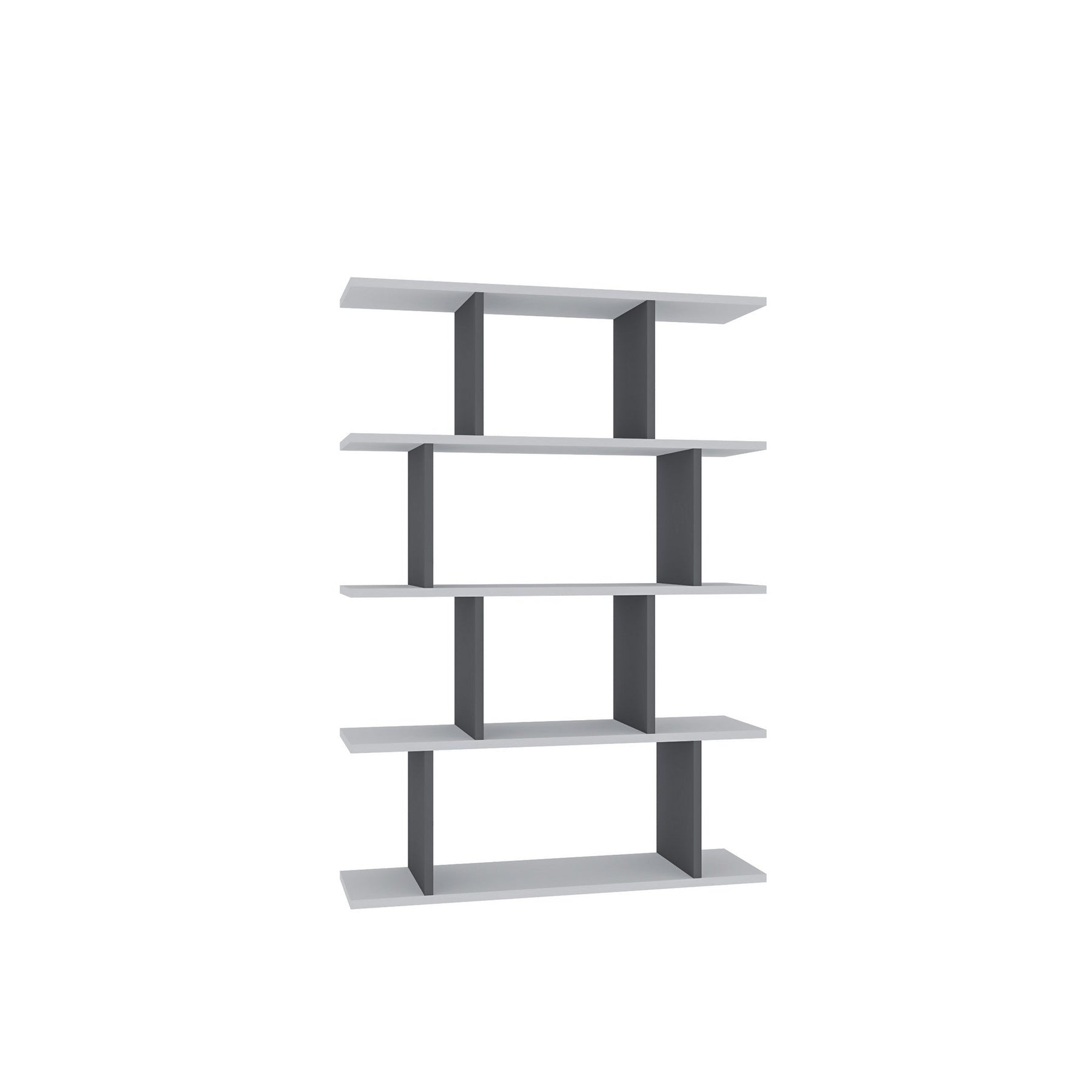 Biblioteca Harmon, alb/gri, PAL, 90x25x127 cm