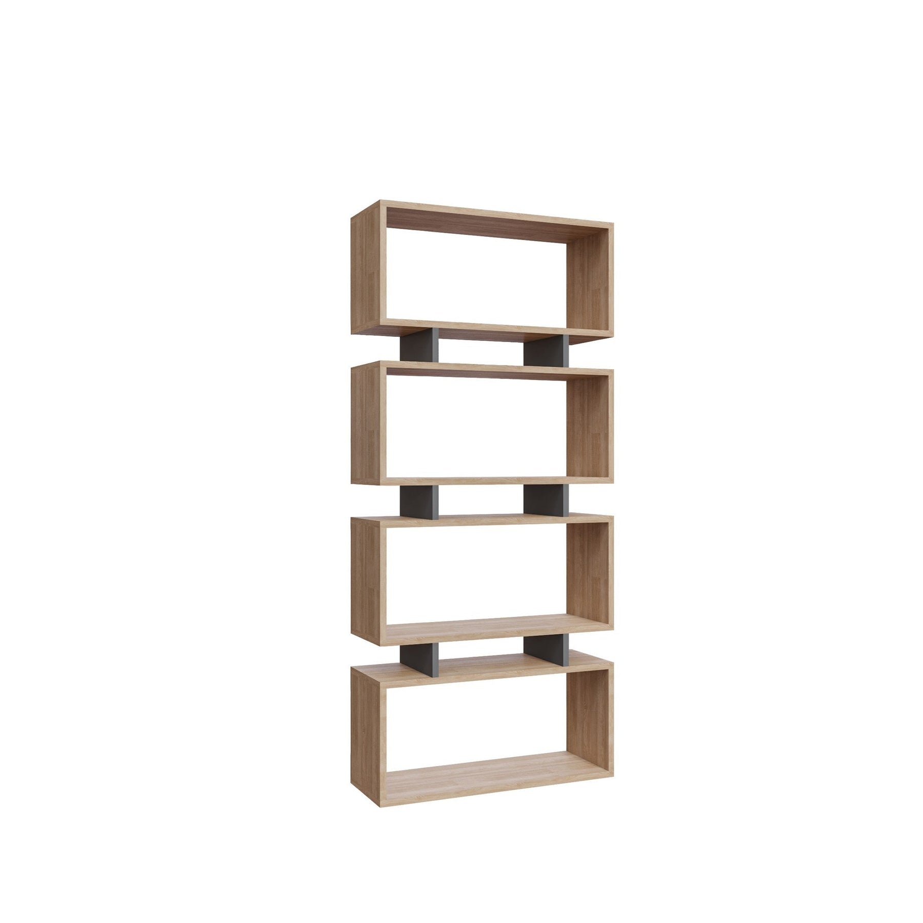 Biblioteca Langdon, stejar/gri antracit, PAL, 72x25x161 cm