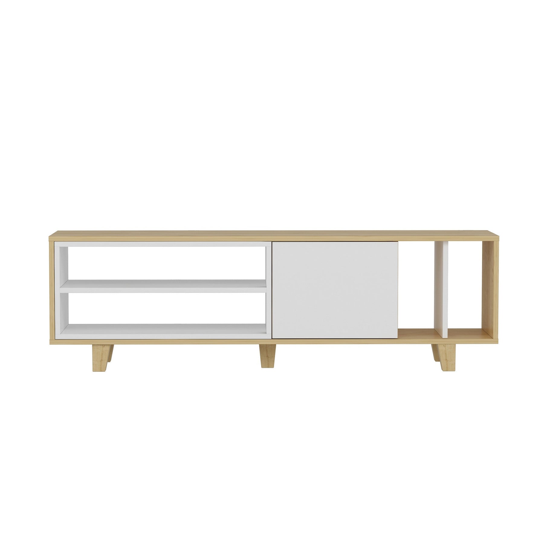 Comoda TV Rosmar, stejar/alb, PAL melaminat, 160x35x49 cm