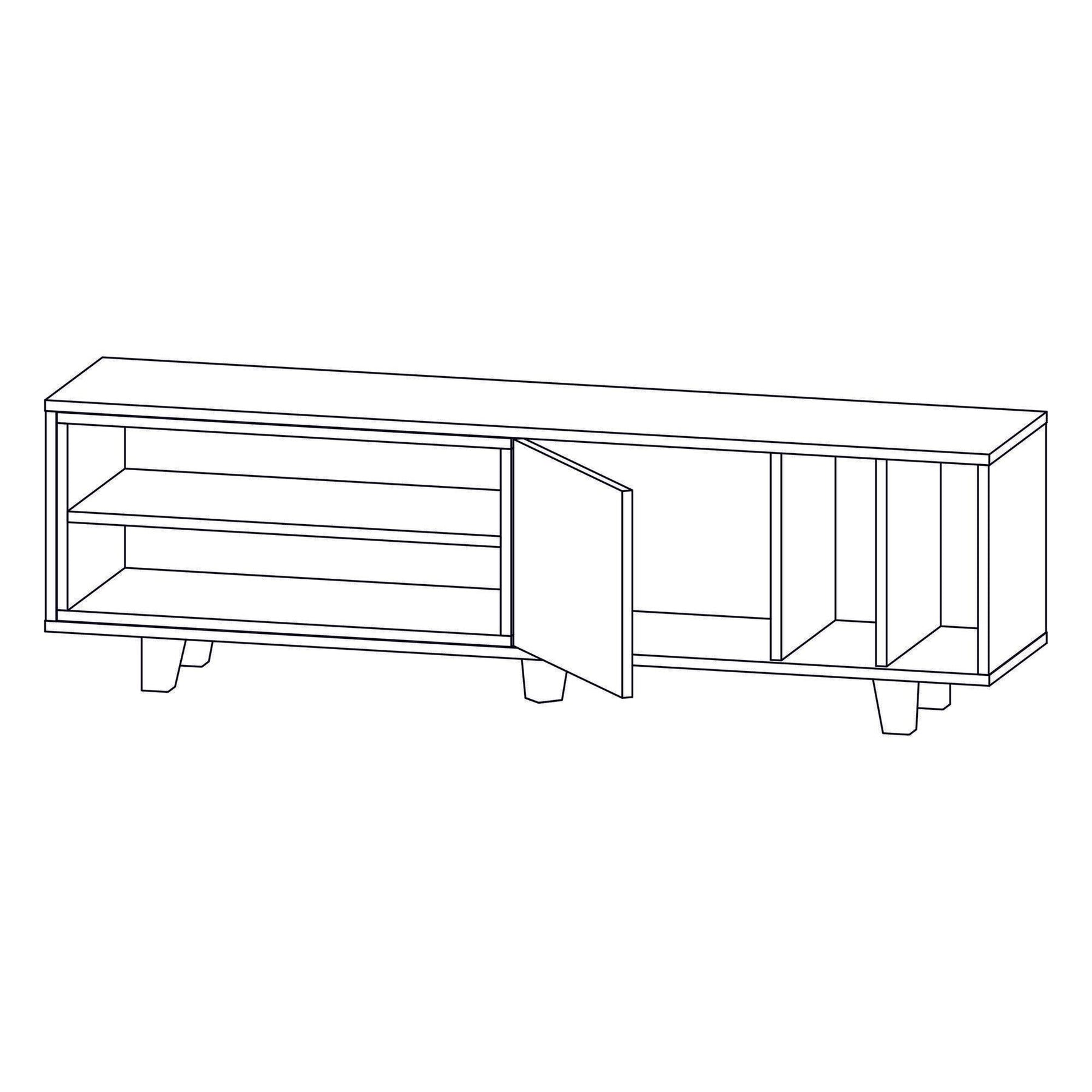 Comoda TV Rosmar, stejar/alb, PAL melaminat, 160x35x49 cm