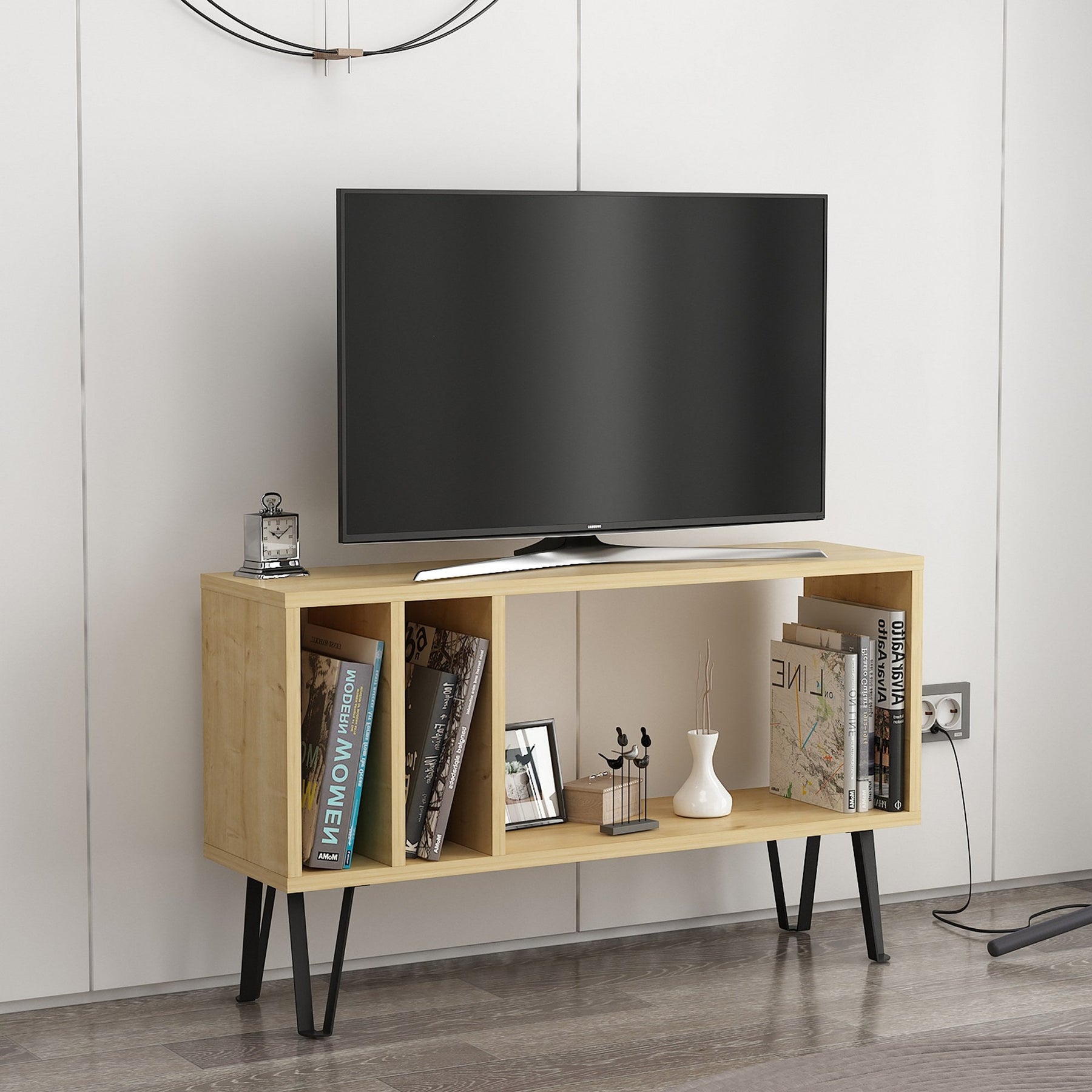 Comoda TV Arven, stejar, PAL, 90x25x53 cm