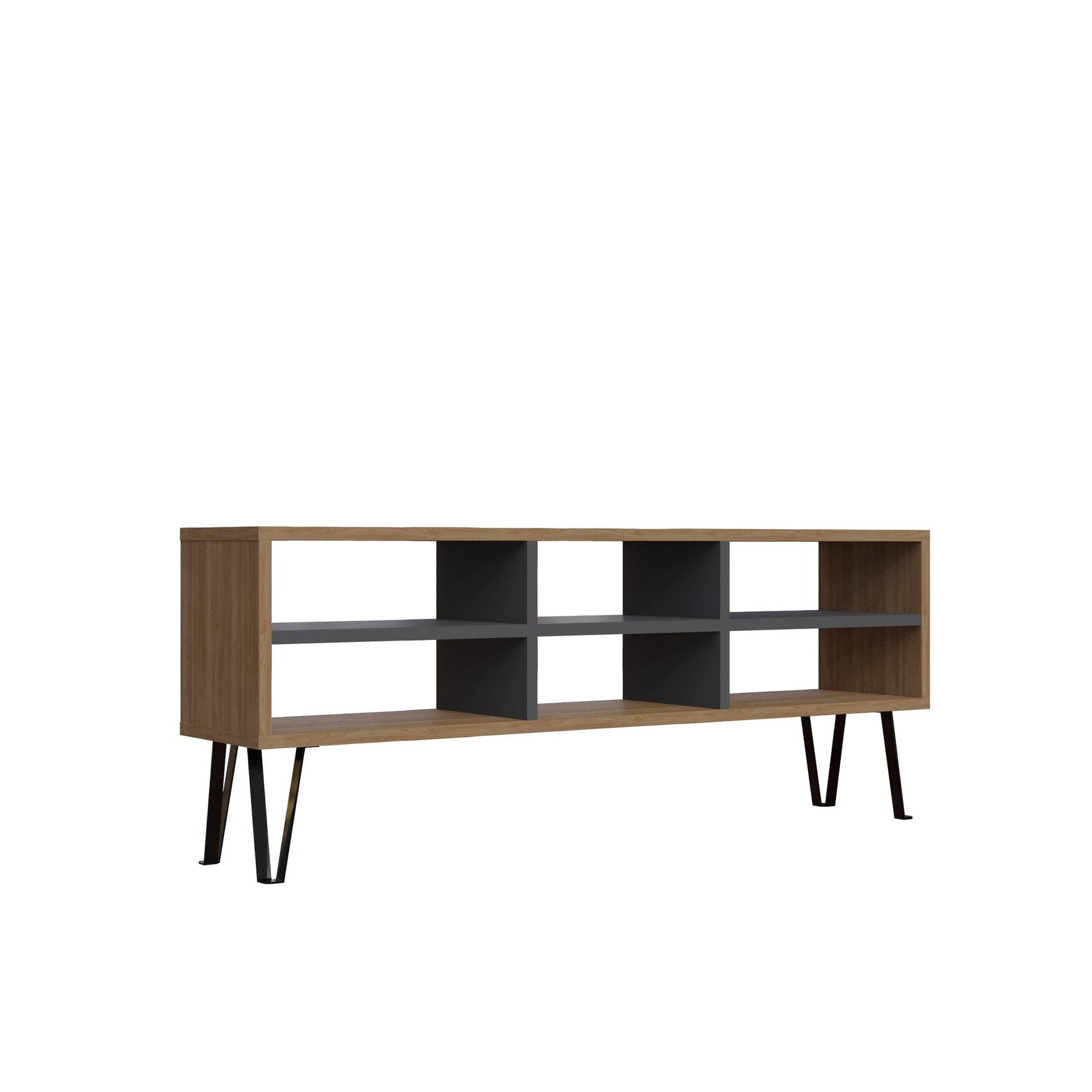 Comoda TV Judd, stejar/gri antracit, PAL, 120x25x47 cm