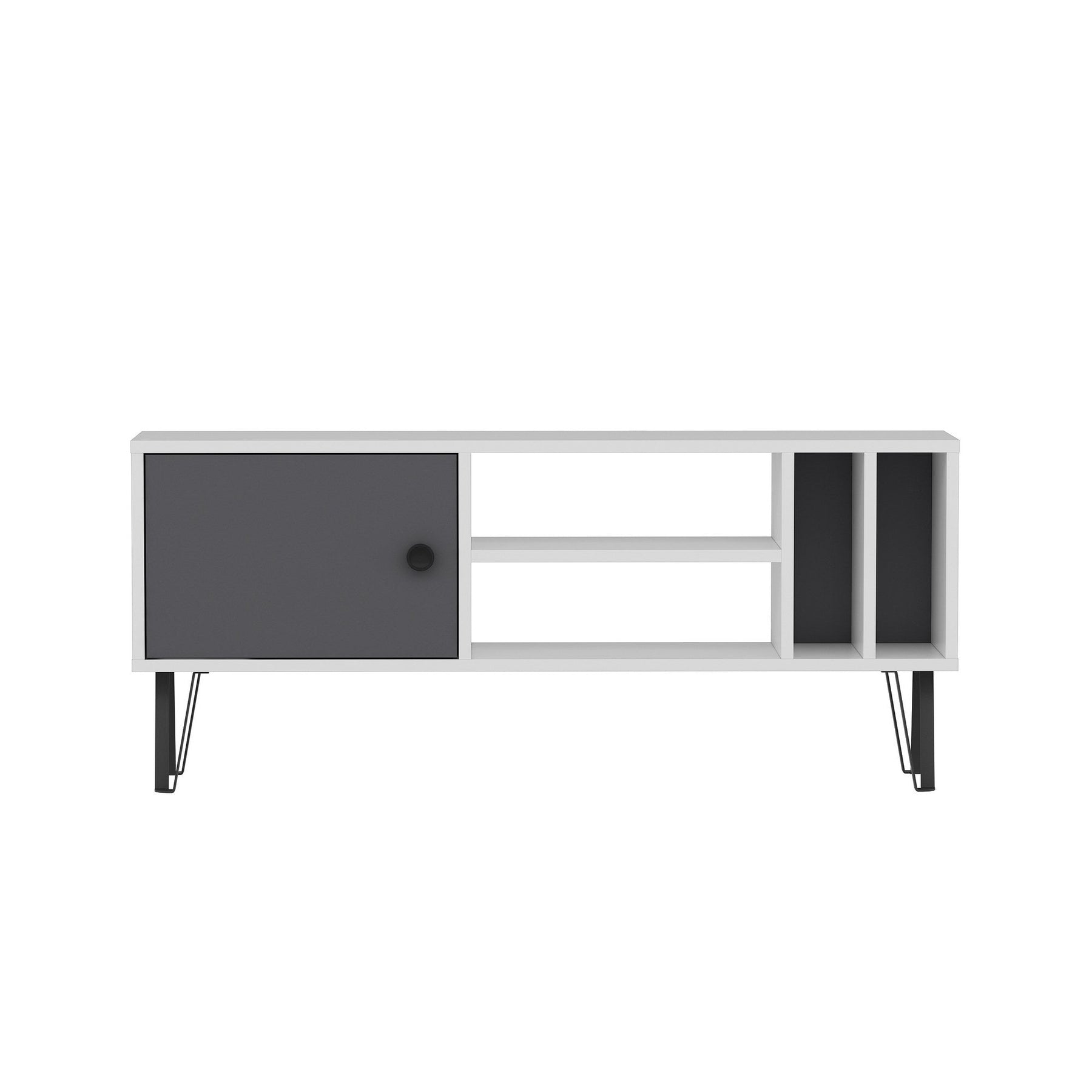 Comoda TV Arven, alb/gri, PAL, 120x25x52 cm