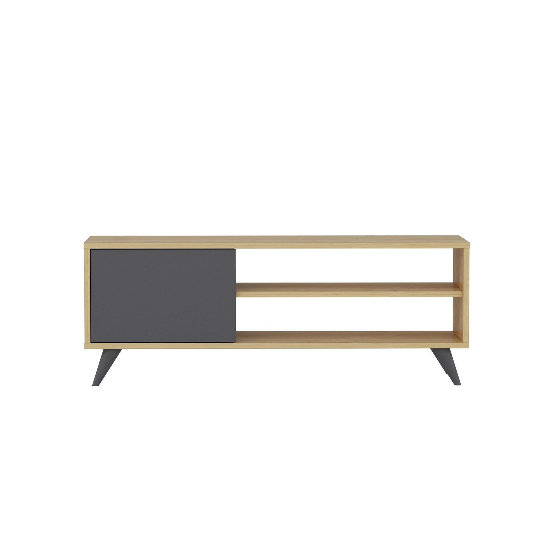 Comoda TV Venga, stejar/gri, PAL melaminat, 120x35x48 cm