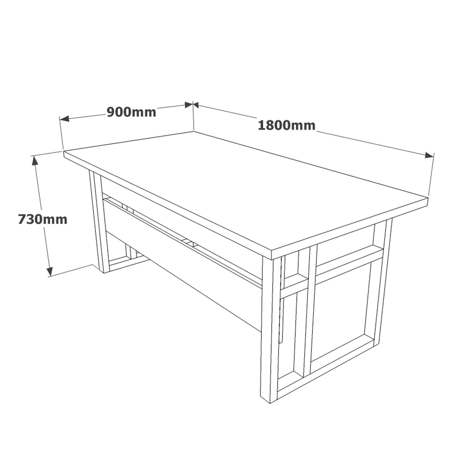 Birou MN01-BA, nuc/negru, PAL/metal, 180x90x73 cm
