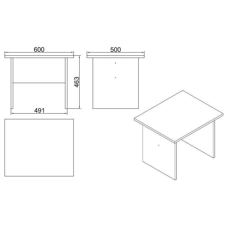 Masuta cafea 956LCS1203, alb, PAL melaminat, 60x50x46 cm