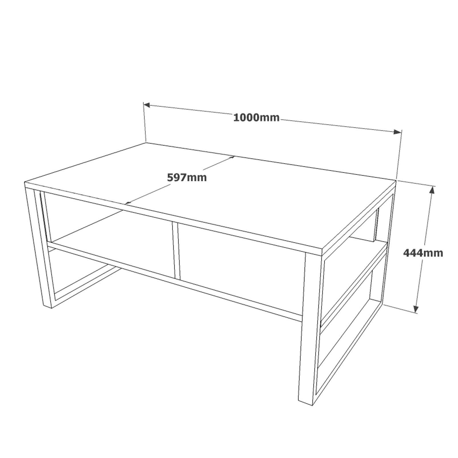 Masuta cafea ML34-A, stejar, PAL, 100x60x44 cm