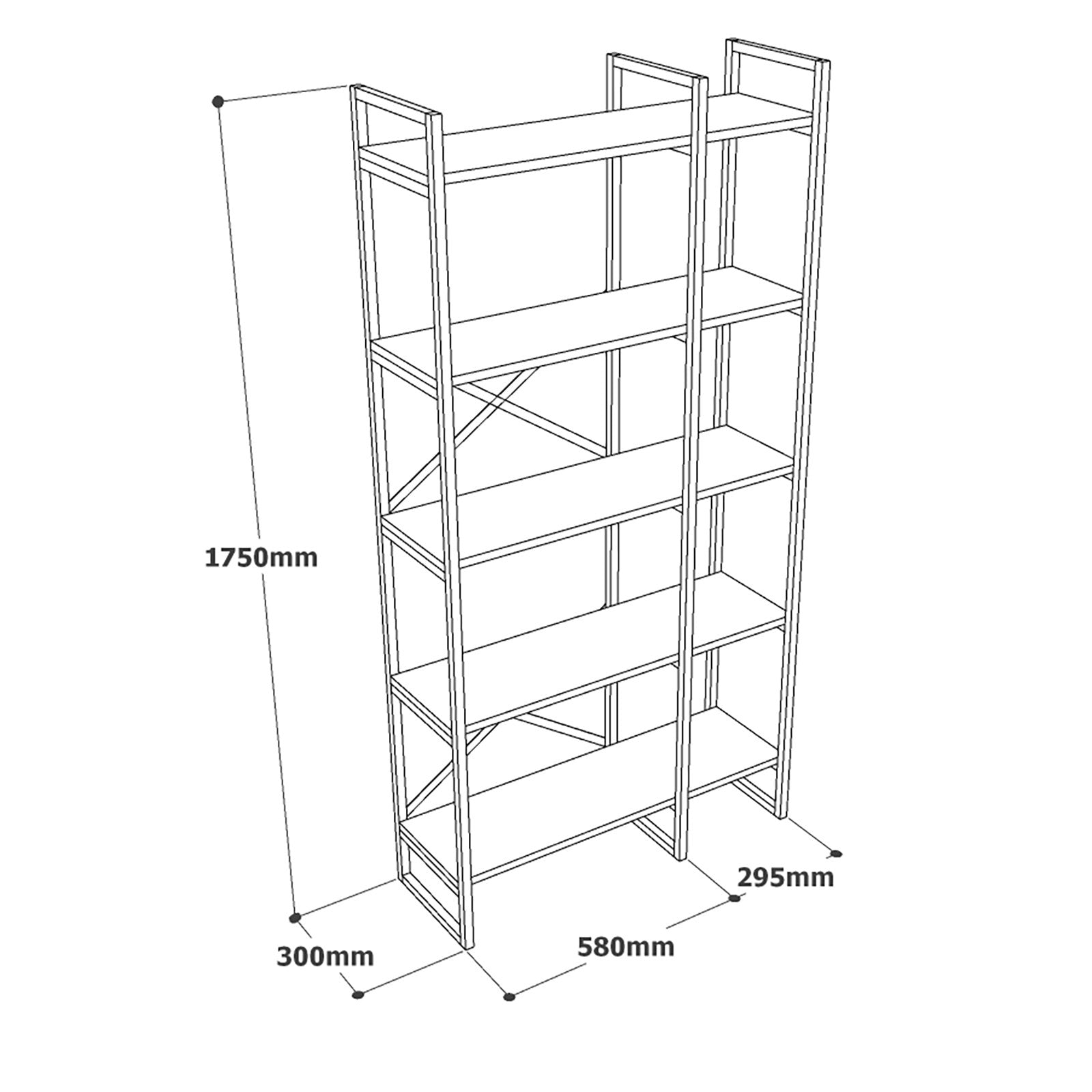 Biblioteca VG4-GE, marmura/auriu, 100% PAL melaminat, 88x175x30 cm