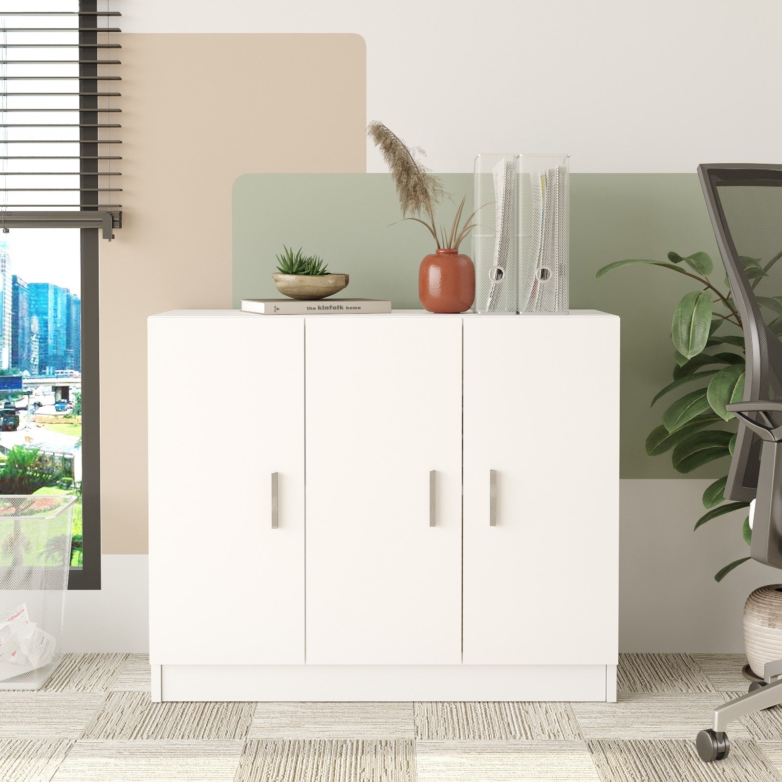Comoda 956LCS1503, alb, PAL melaminat, 89x38x74 cm