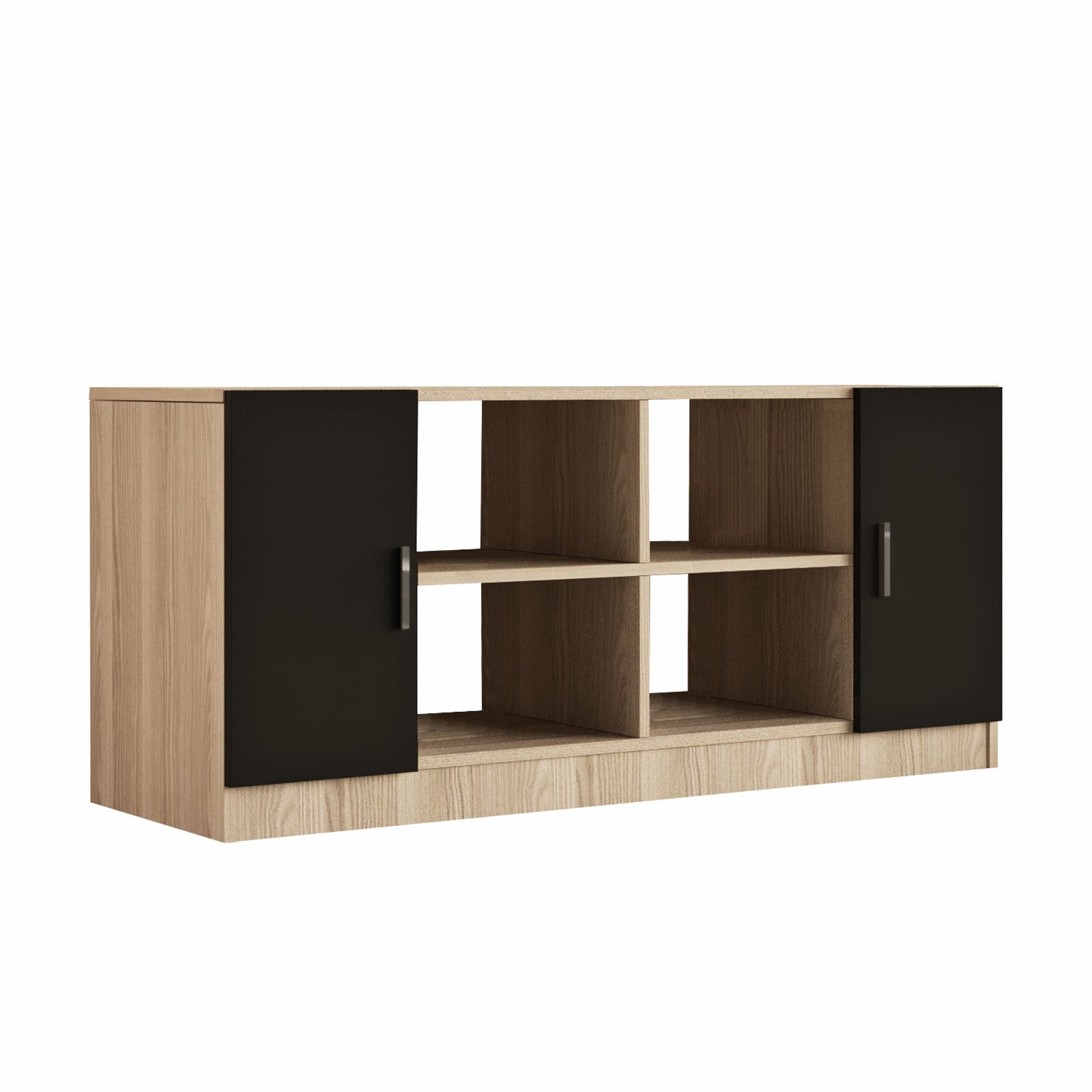 Comoda 956LCS1505, stejar/negru, PAL melaminat, 140x46x62 cm