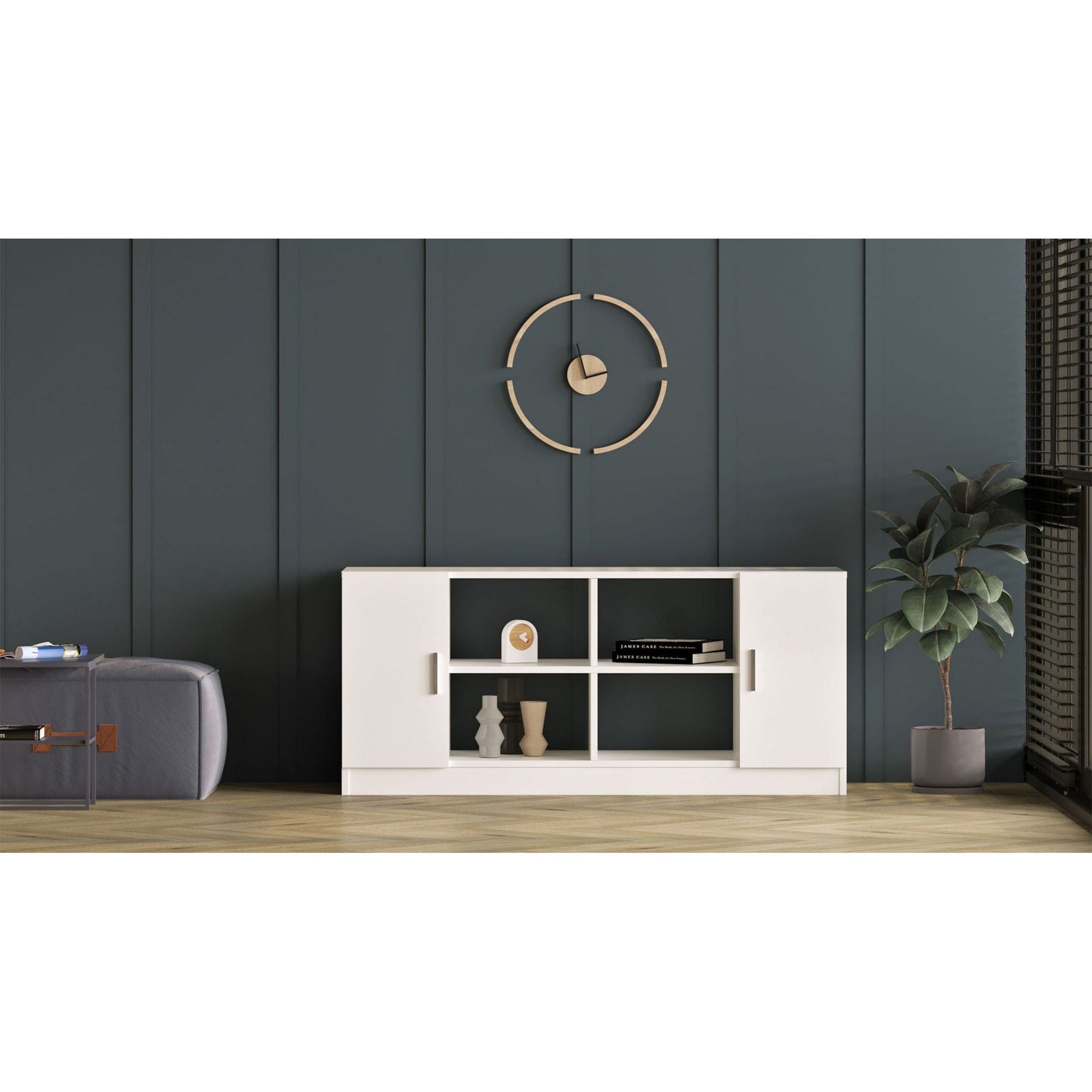 Comoda 956LCS1506, alb, PAL melaminat, 140x46x32 cm