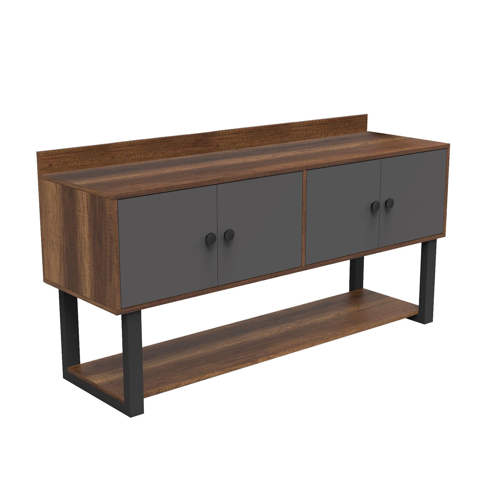 Comoda MN04-BA, nuc/gri, PAL/metal, 180x85x93 cm
