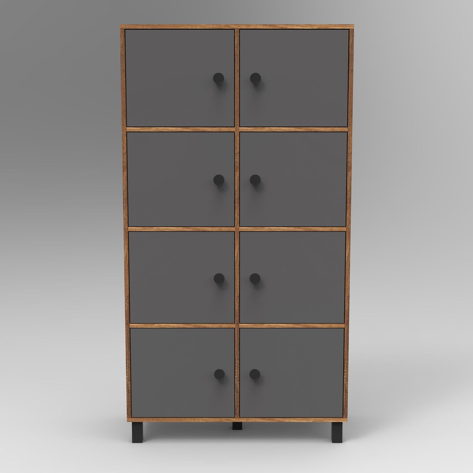 Dulap MN06-BA, nuc/gri, PAL/metal, 96x40x179 cm