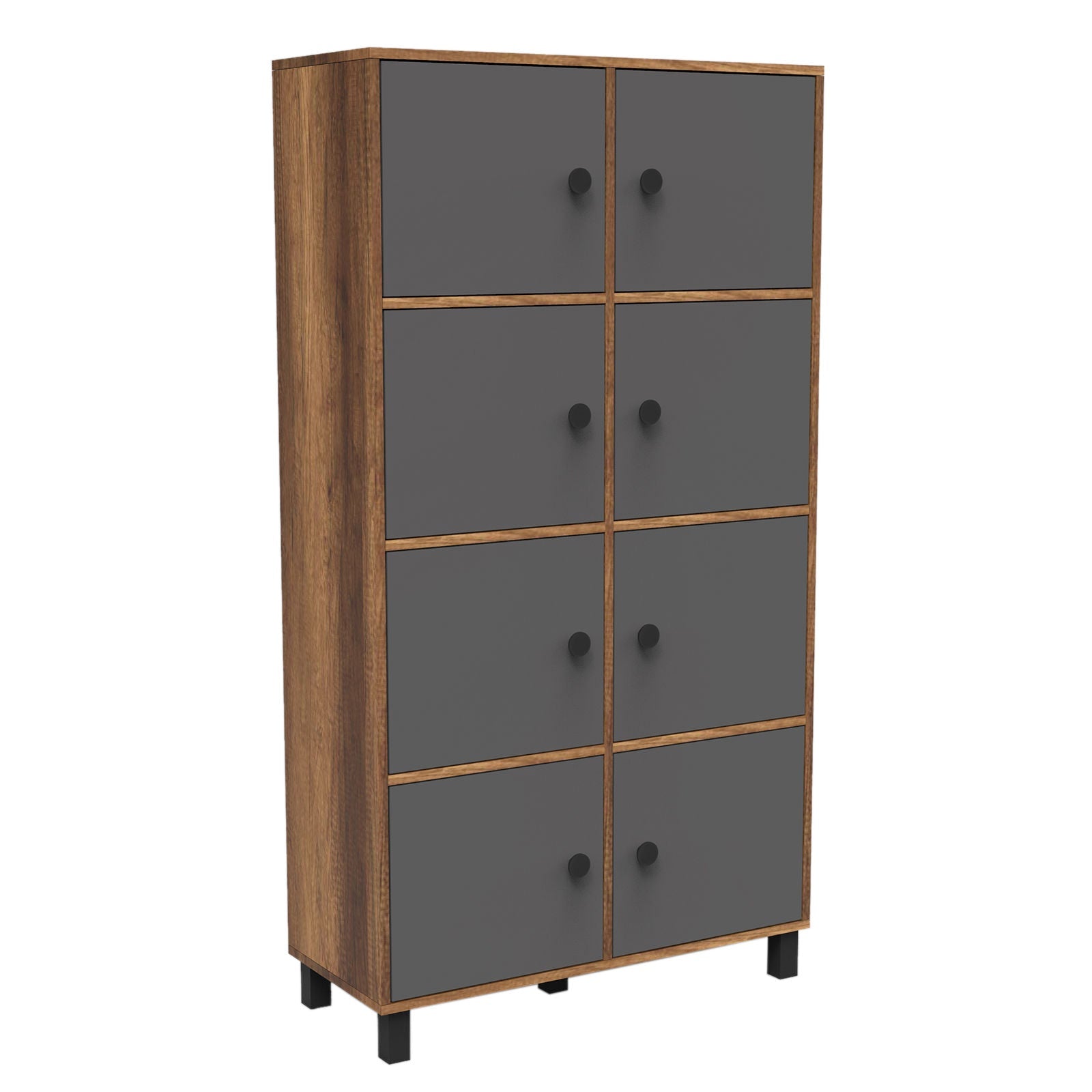 Dulap MN06-BA, nuc/gri, PAL/metal, 96x40x179 cm