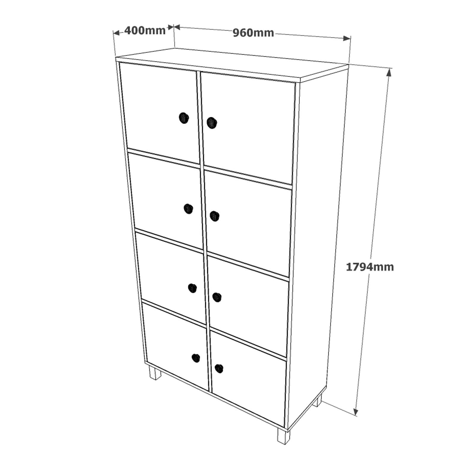 Dulap MN06-BA, nuc/gri, PAL/metal, 96x40x179 cm
