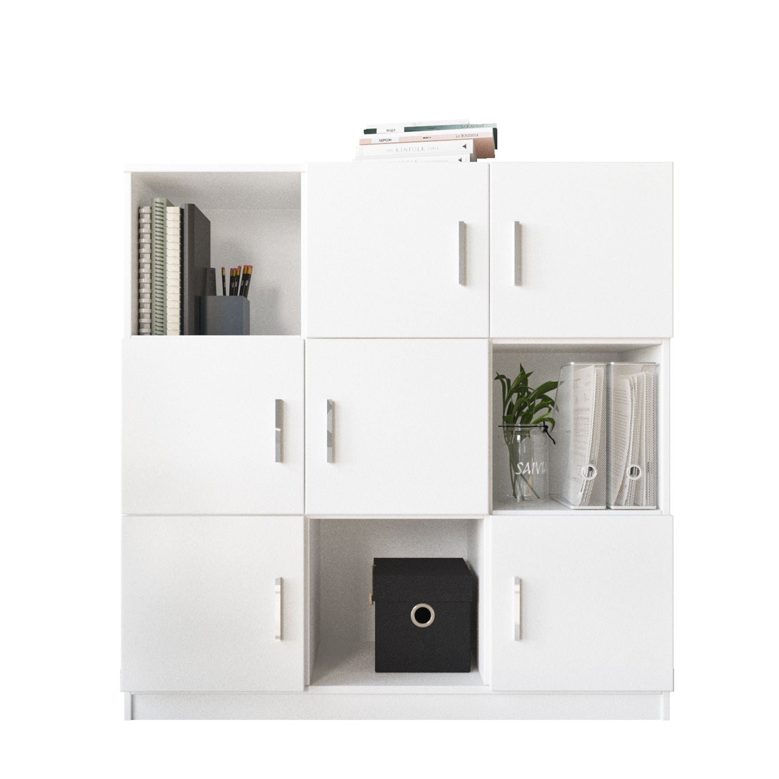 Comoda inalta VO7 - W, alb, PAL melaminat, 120x38x122 cm