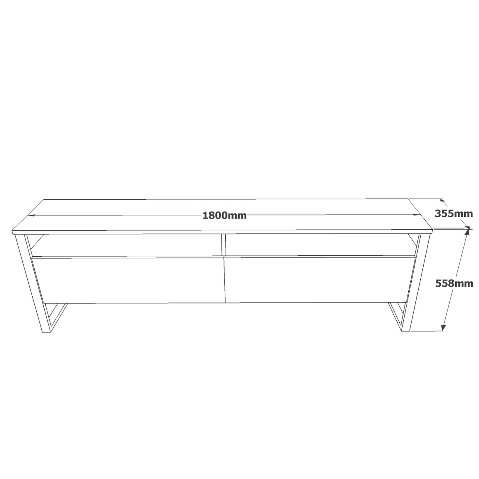Comoda TV ML19-A, stejar, PAL melaminat, 180x56x36 cm