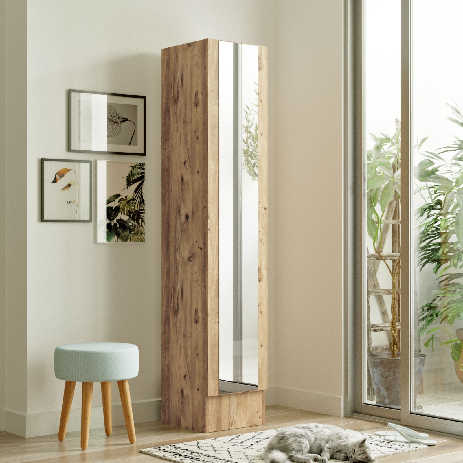 Dulap ML14-A, stejar, PAL, 35x35x180 cm