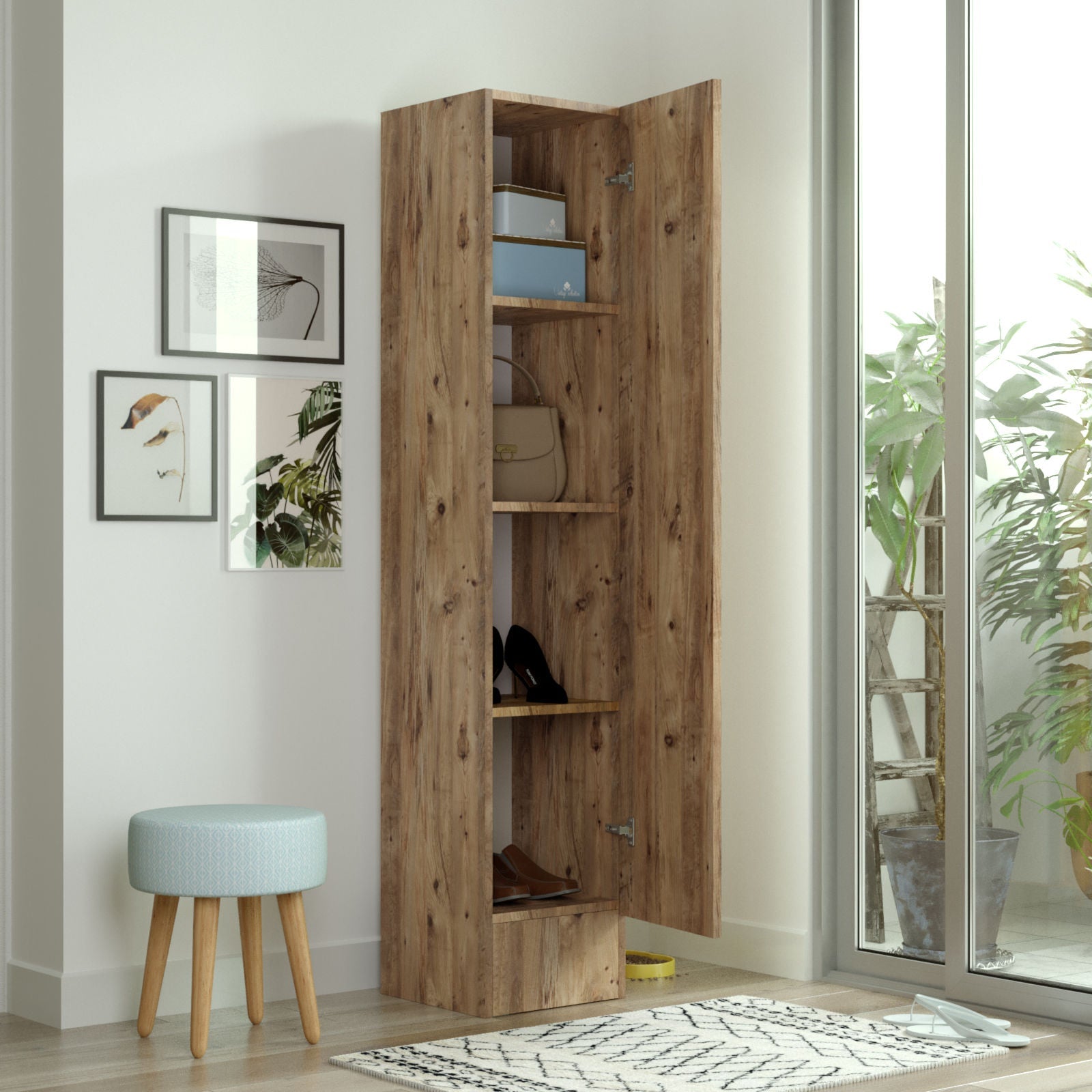 Dulap ML14-A, stejar, PAL, 35x35x180 cm