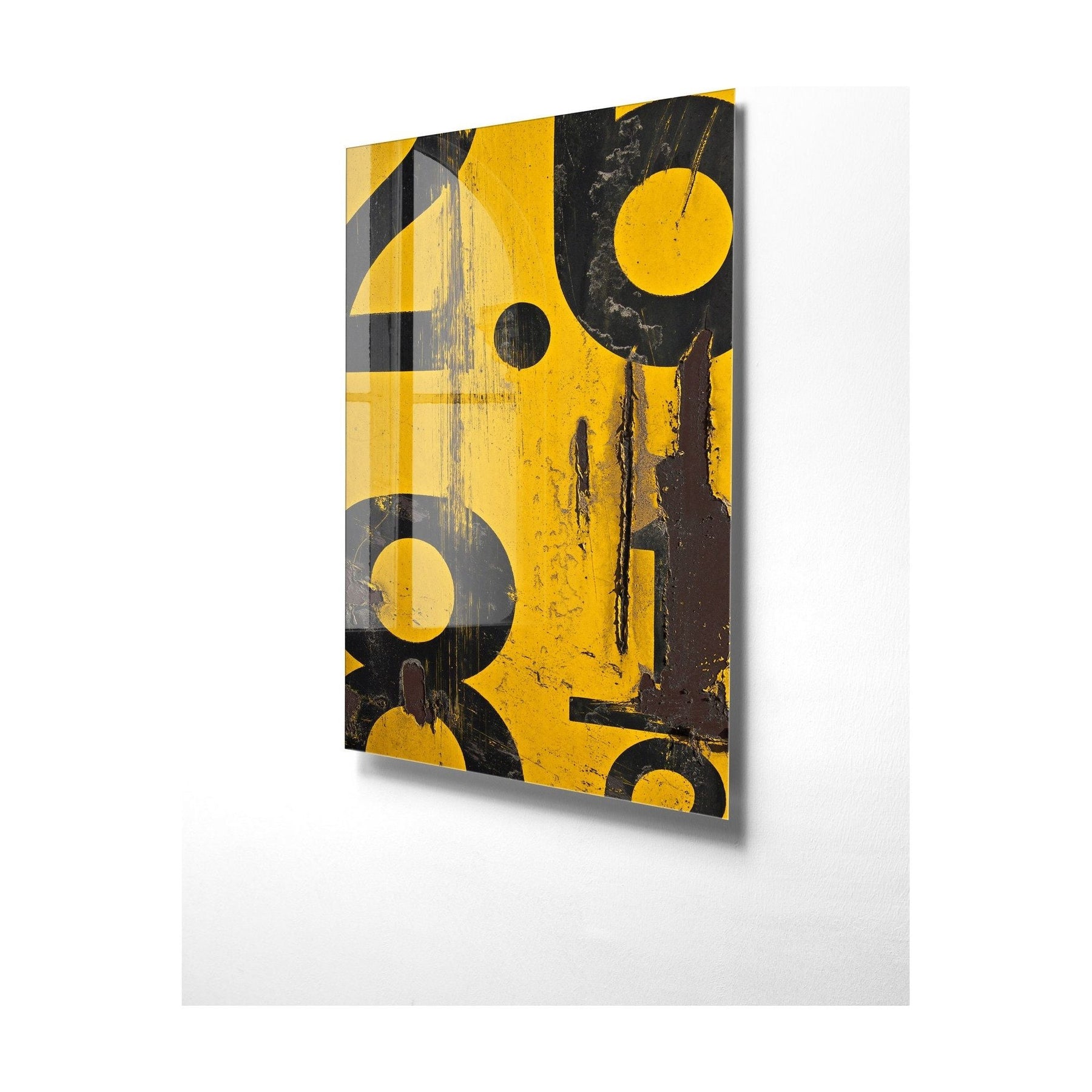 Tablou UV-013, galben, sticla securizata, 30x45 cm
