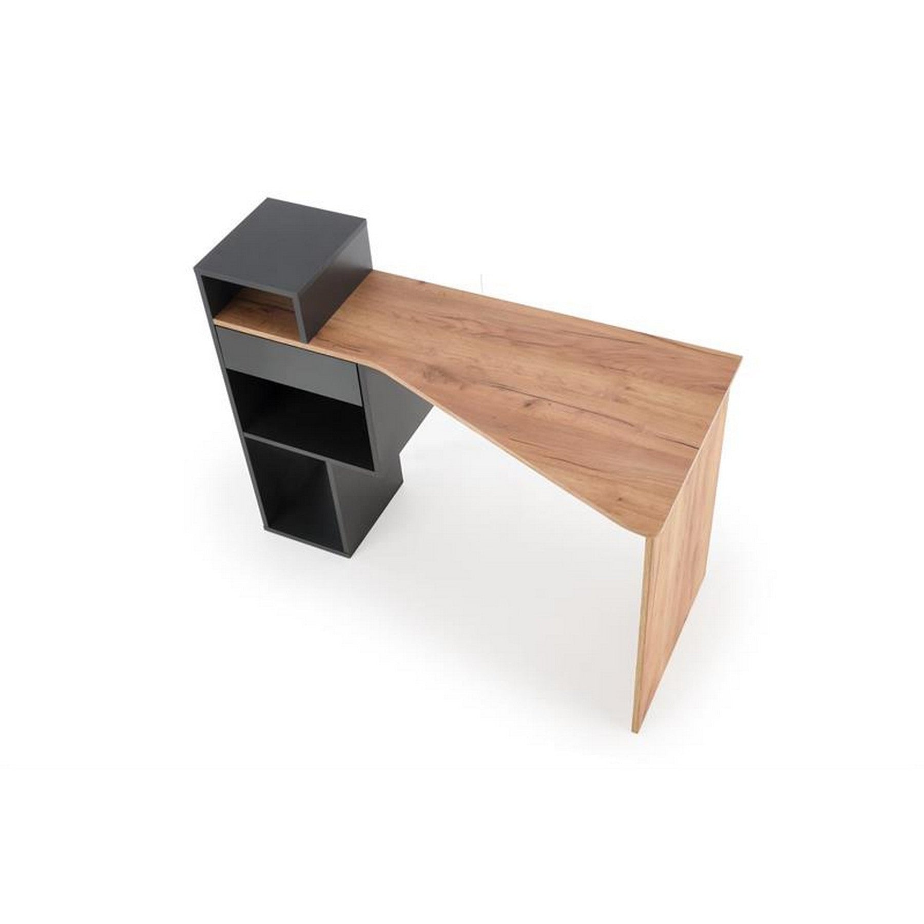 Birou Conti, stejar wotan/antracit, 122x57x90 cm