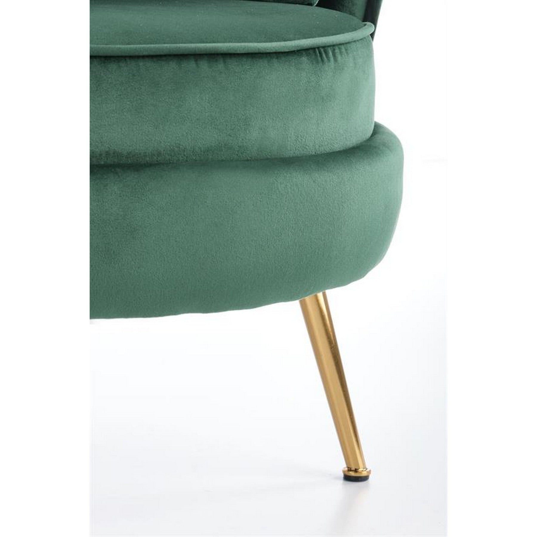 Fotoliu modern Almond, verde inchis/auriu, 90x90x87 cm
