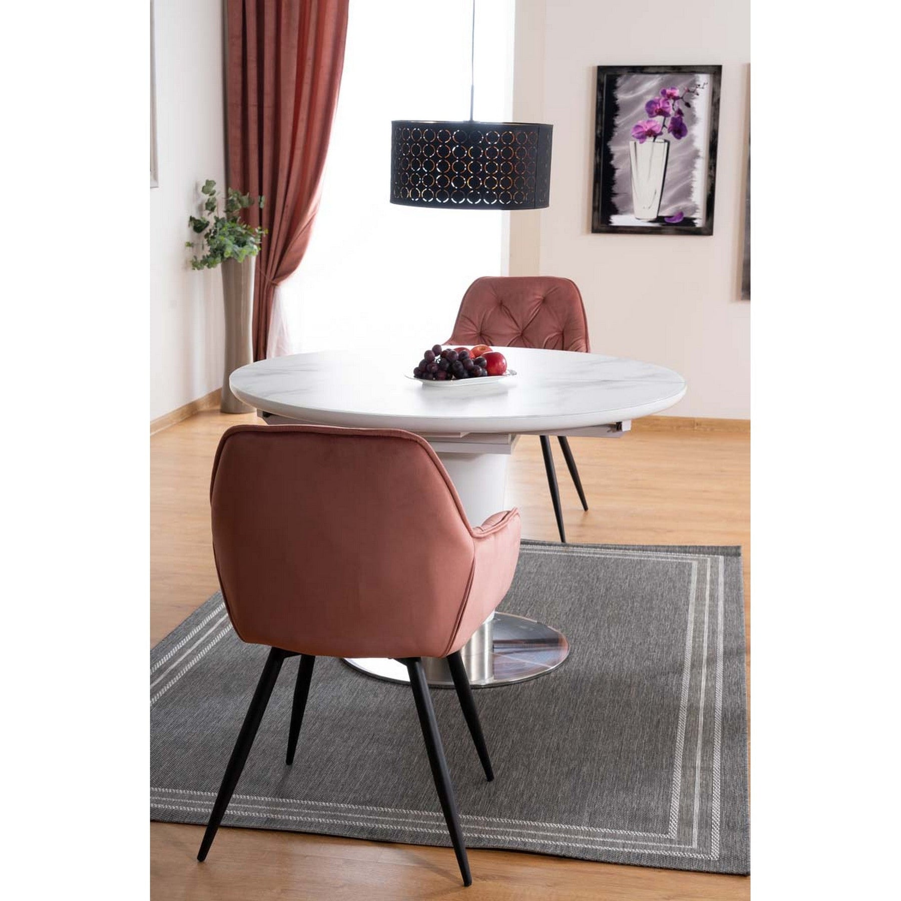 Scaun tapitat CHERRY ROZ, 57x58x48/87 cm - ACAJU