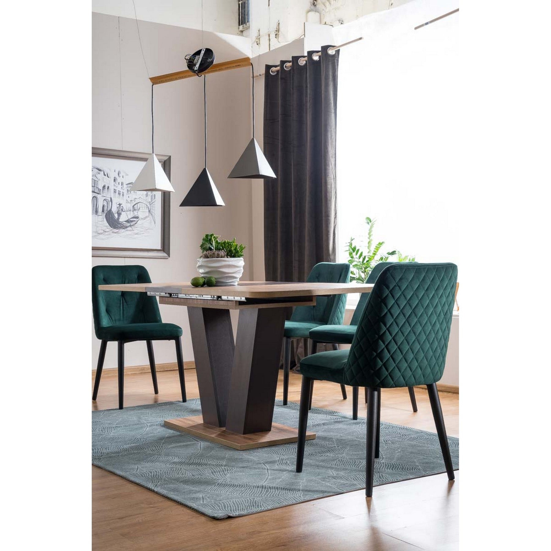 Masa PLATON stejar/maro 136(176)x80x76