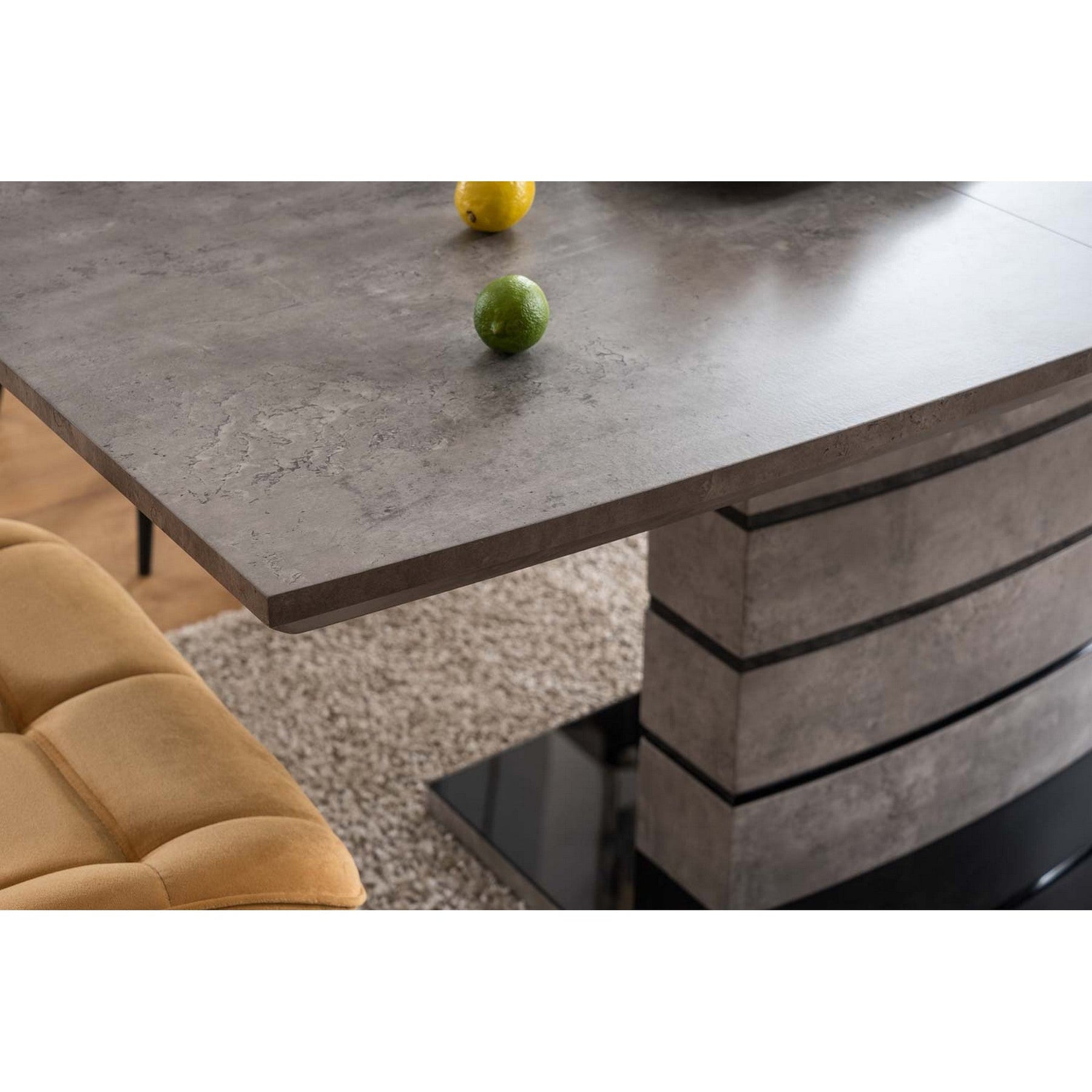 Masa de bucatarie LEONARDO, beton, 140/180X80 - ACAJU