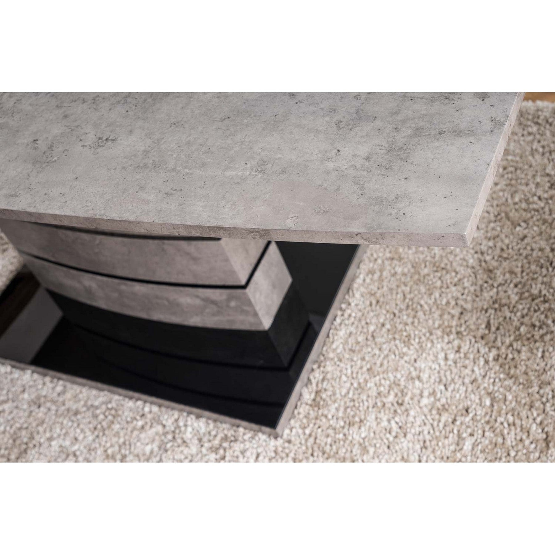 Masa de bucatarie LEONARDO, beton, 140/180X80 - ACAJU