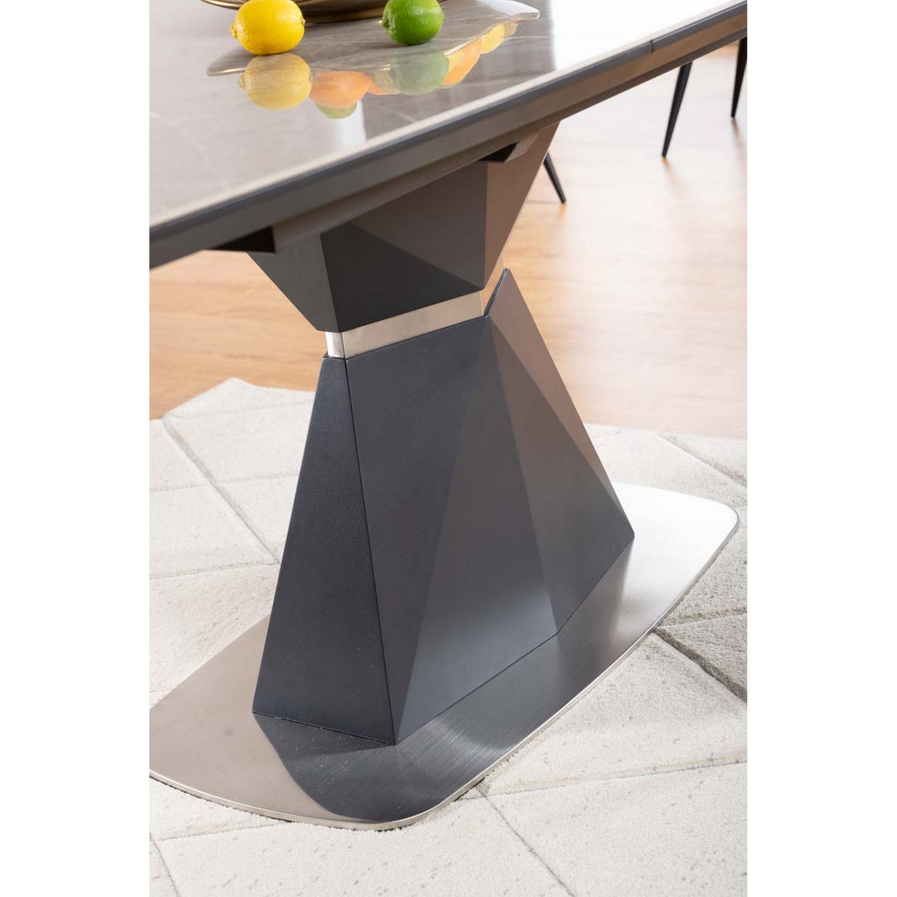 Masa CORTEZ efect de marmura/antracit 160(210)x90x76