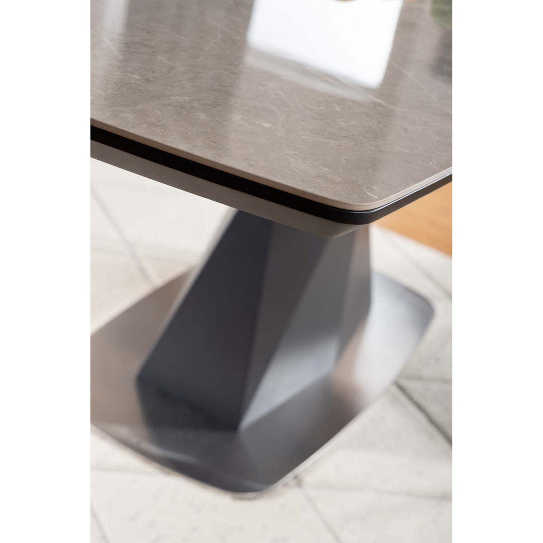 Masa CORTEZ efect de marmura/antracit 160(210)x90x76