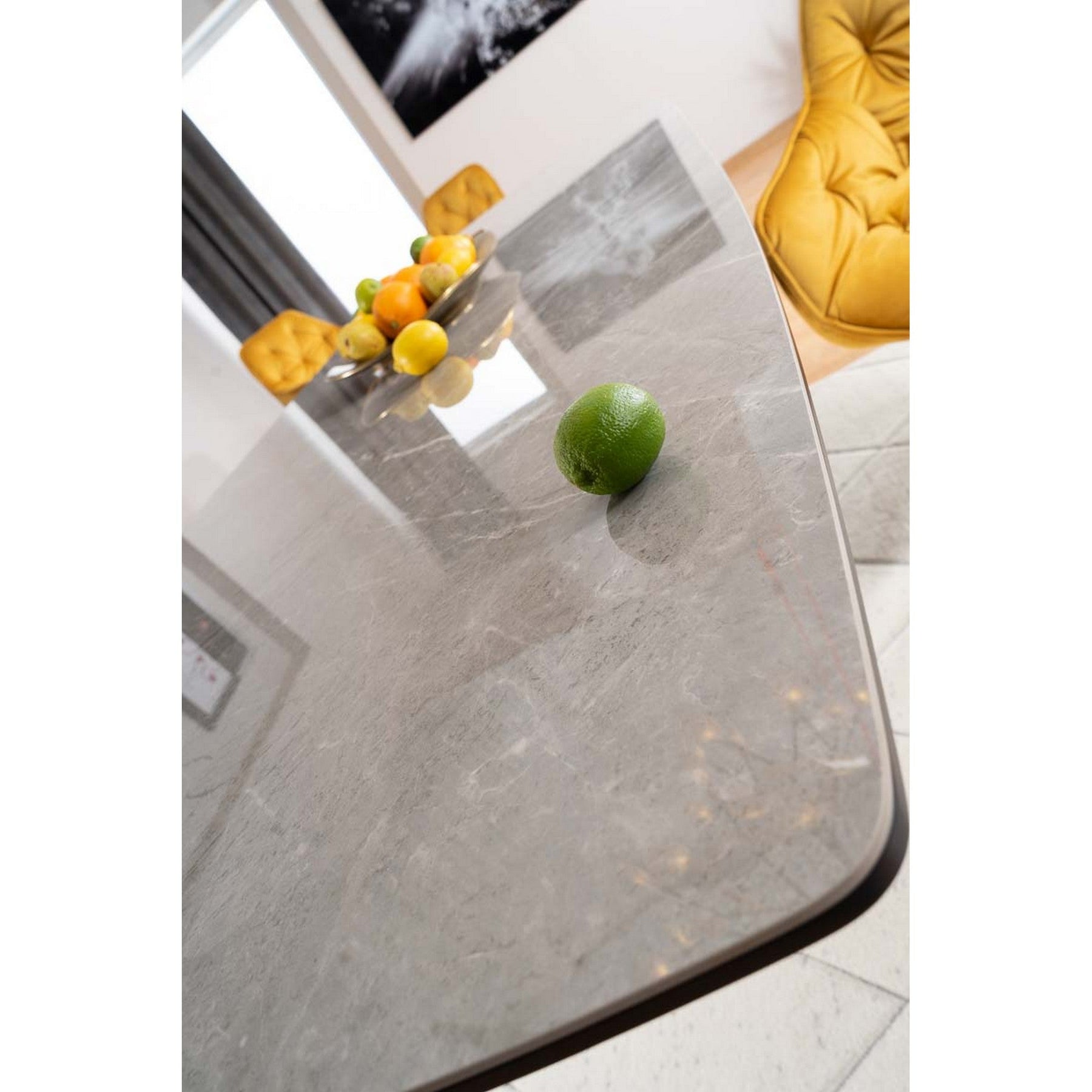 Masa CORTEZ efect de marmura/antracit 160(210)x90x76