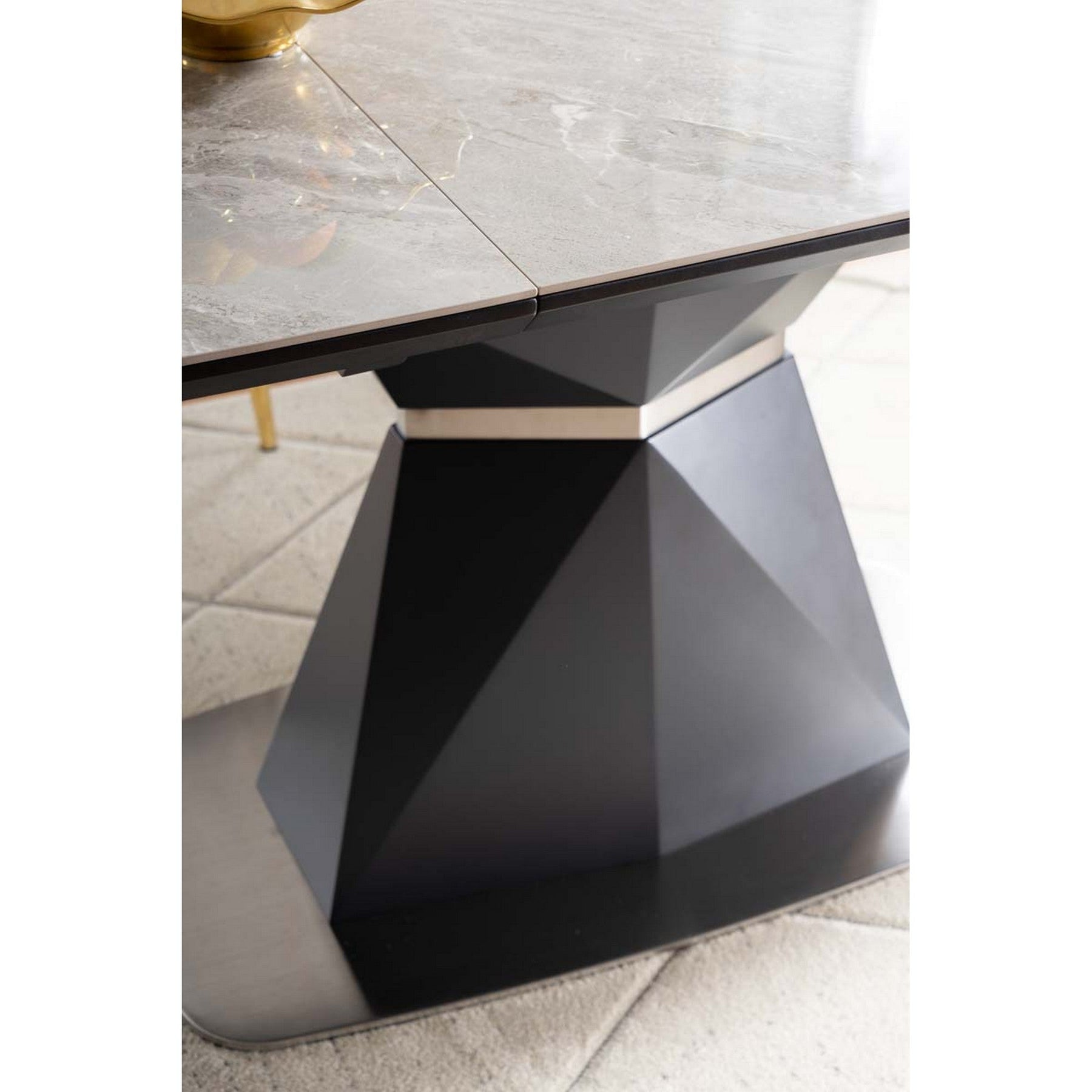 Masa CORTEZ efect de marmura/antracit 160(210)x90x76