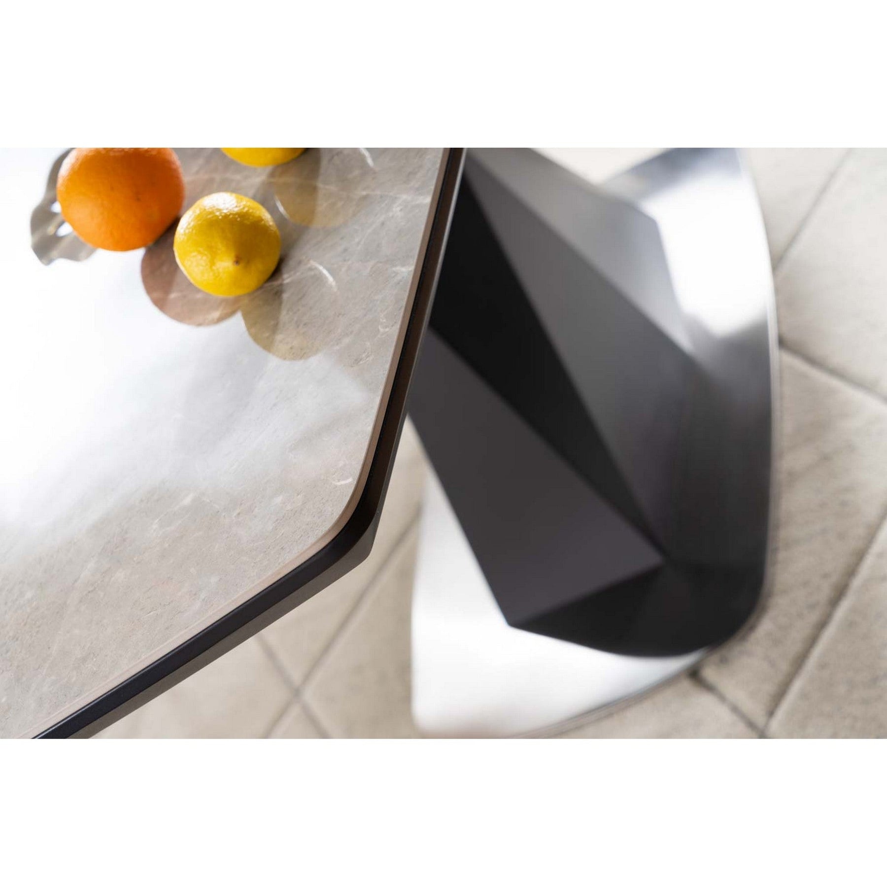 Masa CORTEZ efect de marmura/antracit 160(210)x90x76