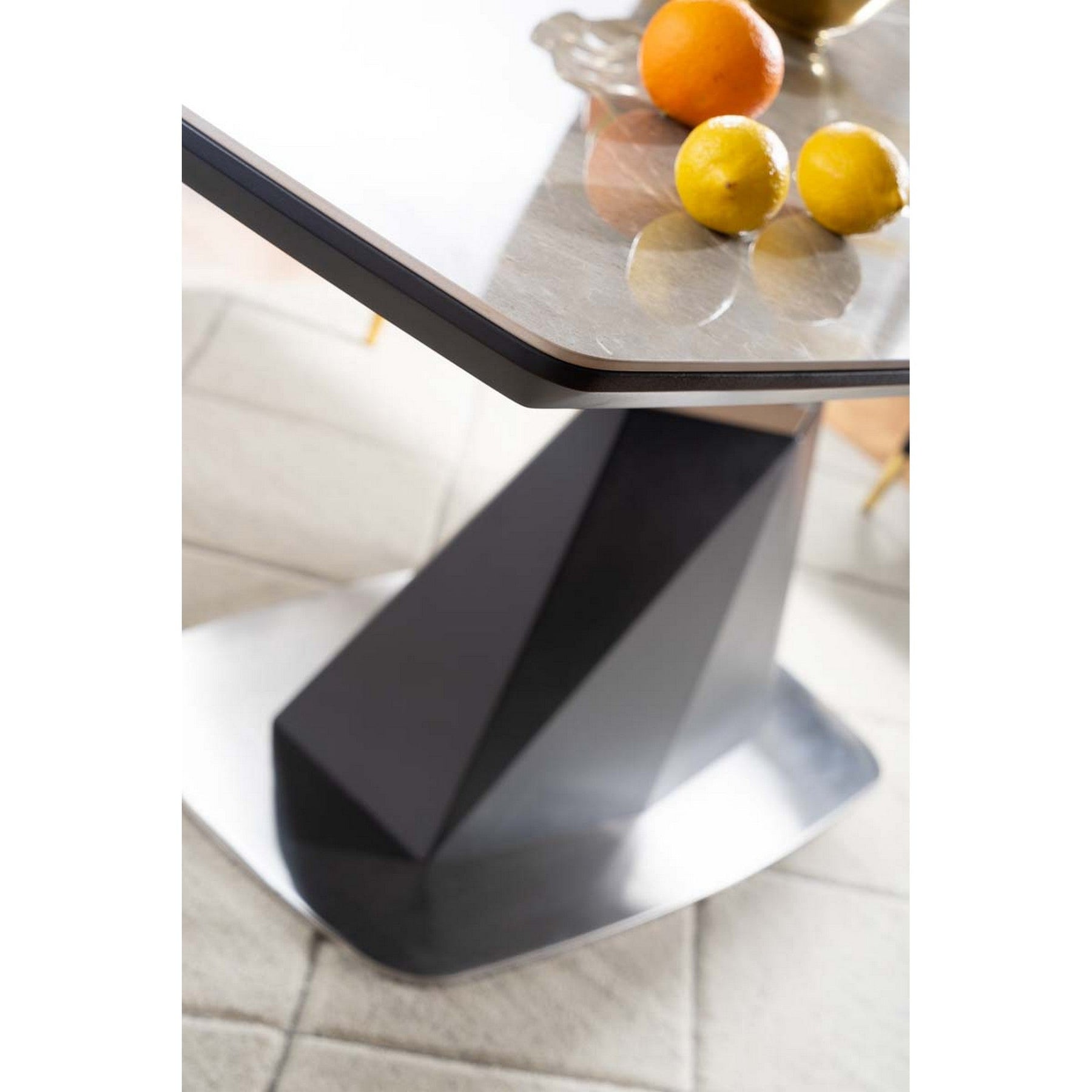 Masa CORTEZ efect de marmura/antracit 160(210)x90x76