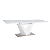 Masa bucatarie cu blat de sticla Alaras III, extensibila, 160/220X90X75