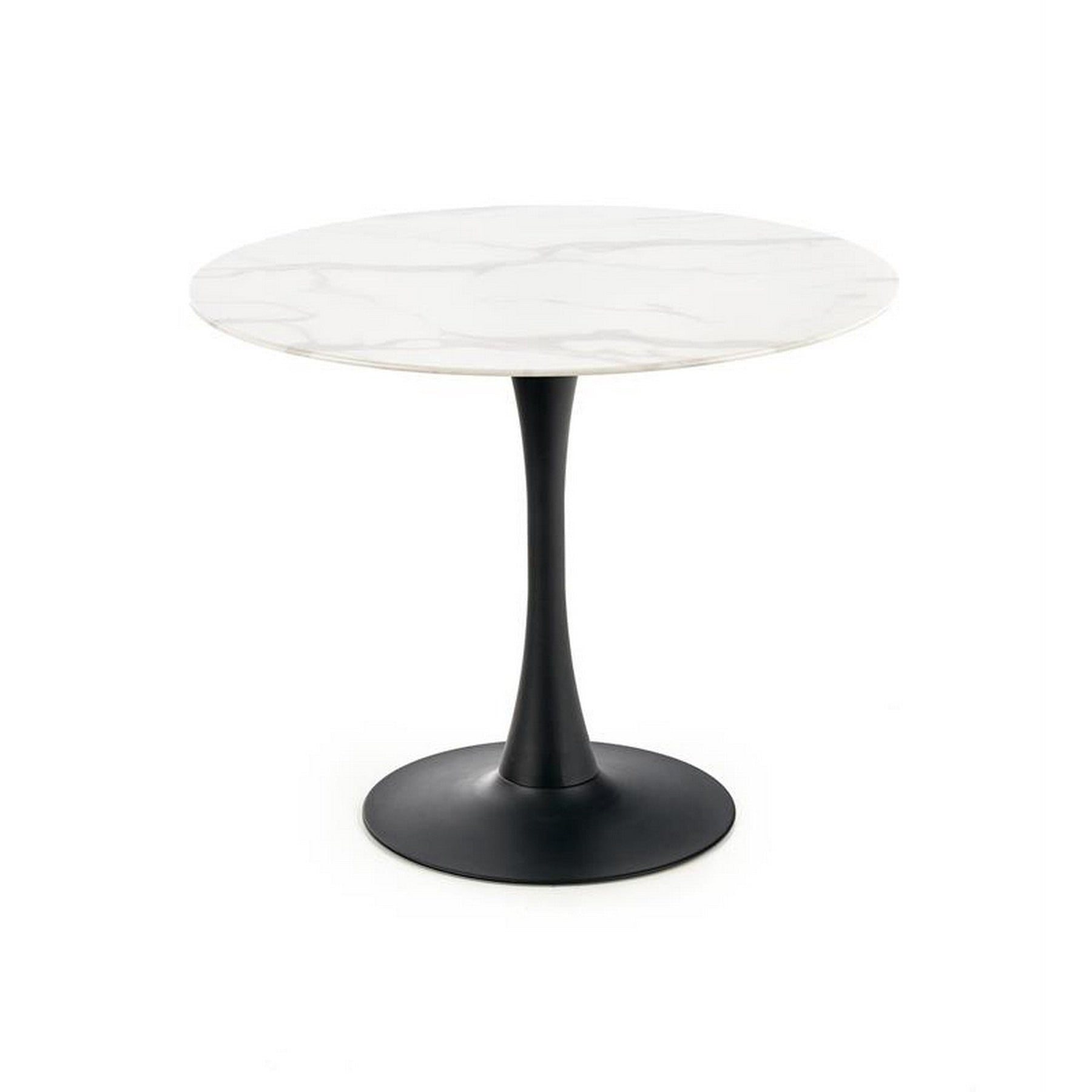 Masa AMBROSIO, alb/negru, 90/72 cm
