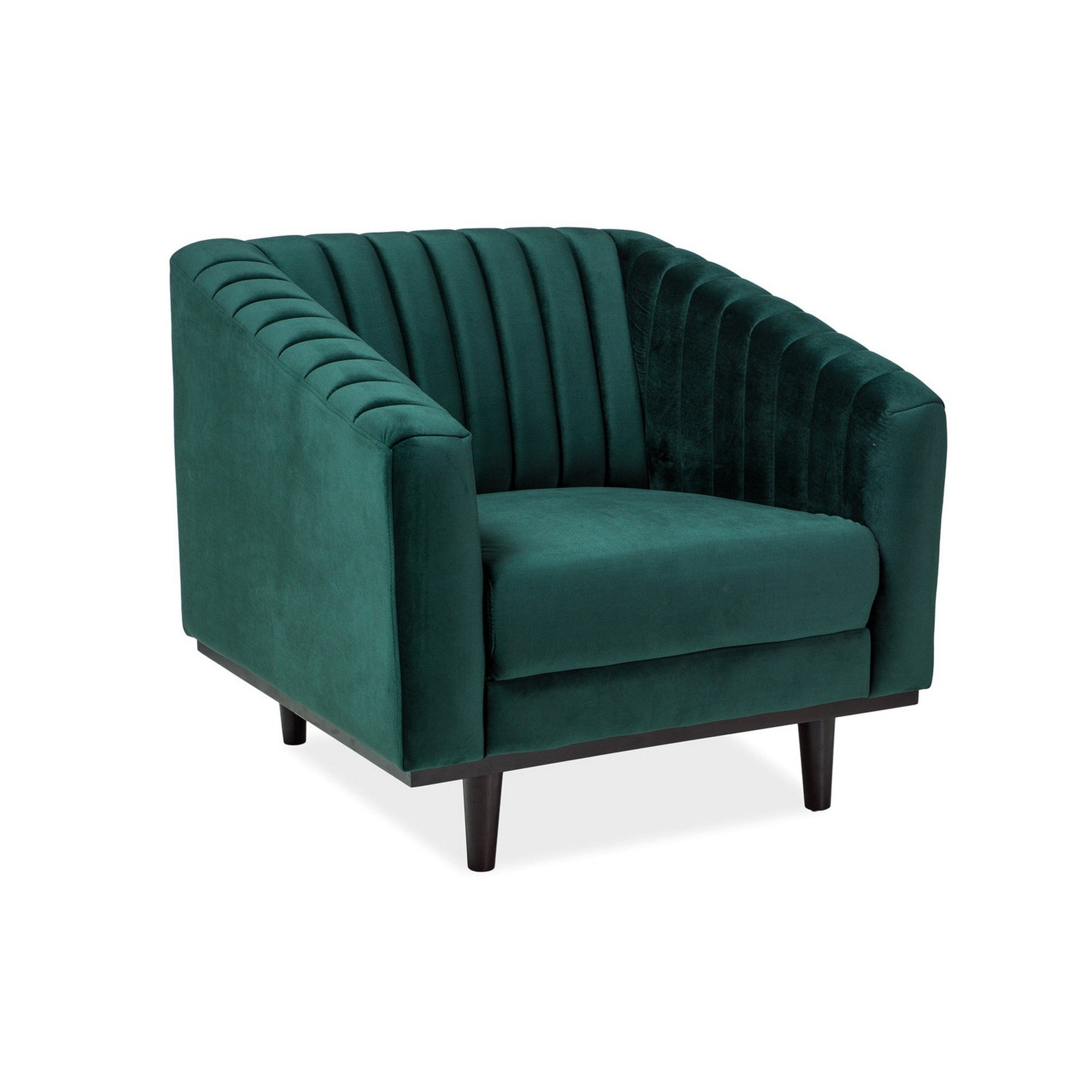Fotoliu ASPREY, catifea verde/wenge, 83x85x78 - ACAJU