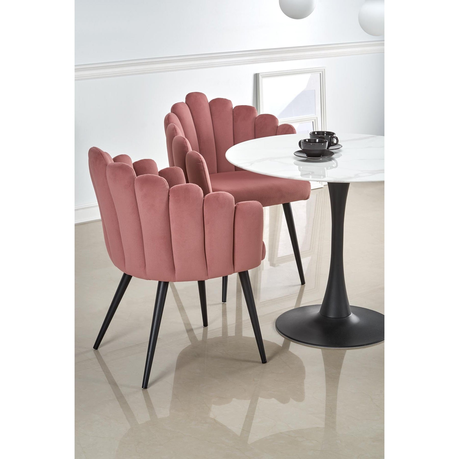 Scaun tapitat K410, roz, 65x62x85 cm