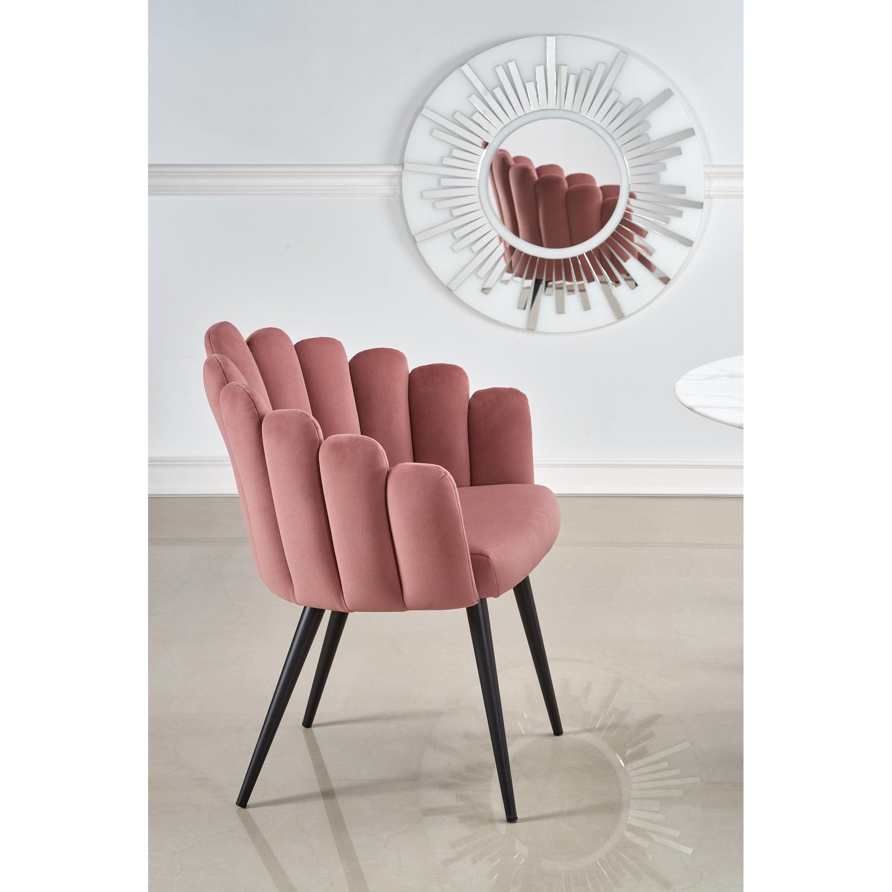 Scaun tapitat K410, roz, 65x62x85 cm