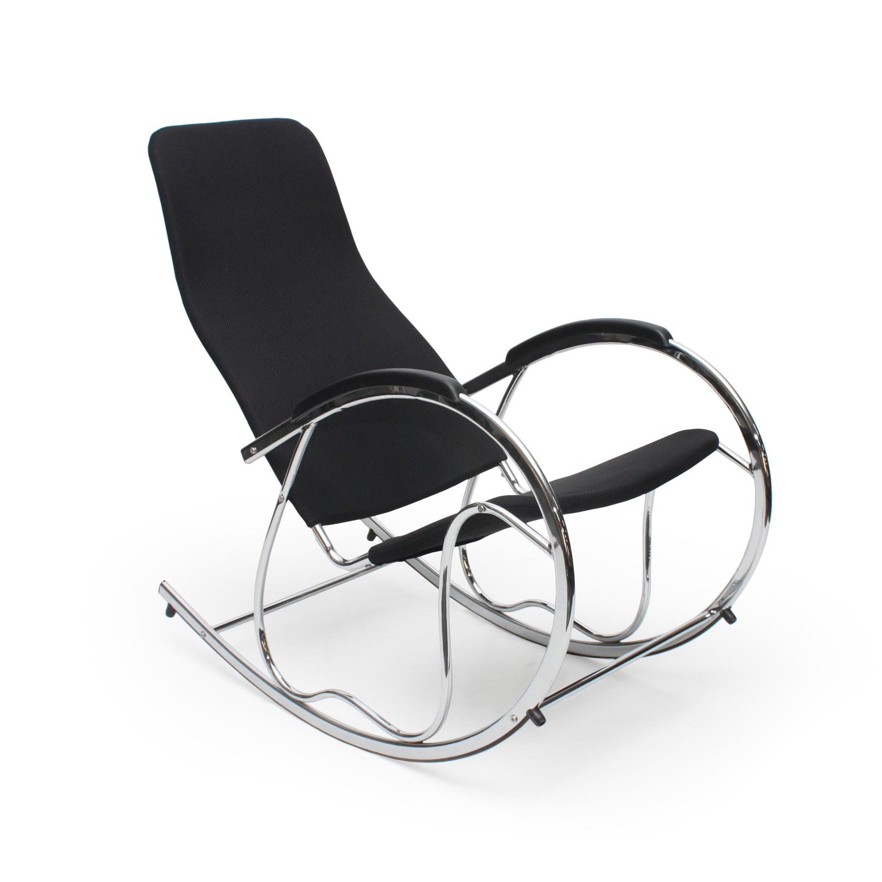Scaun balansoar cu spatar inalt negru Ben 2, 55X97X99 CM