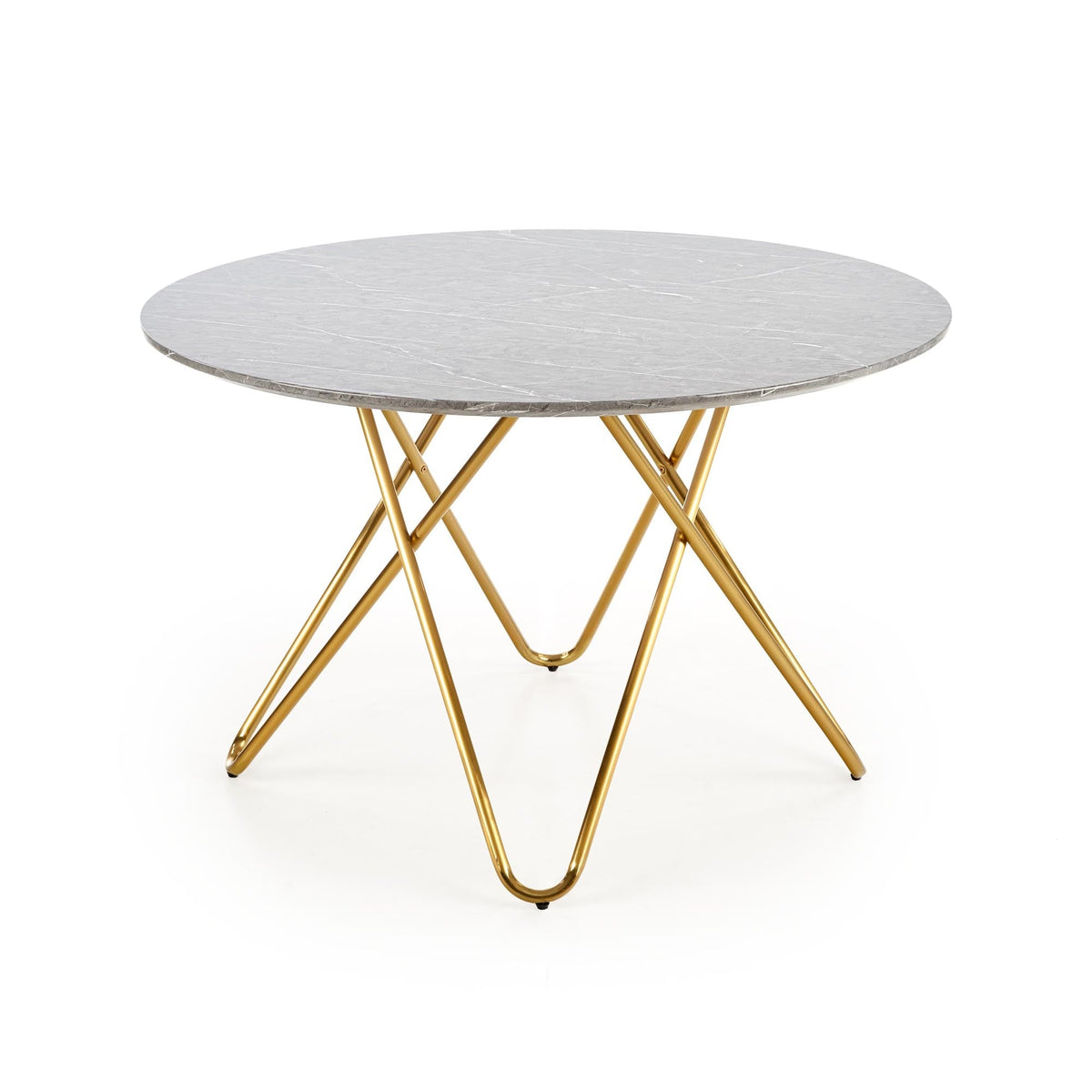 Masa rotunda BONELLO, gri/auriu, 120x76 cm