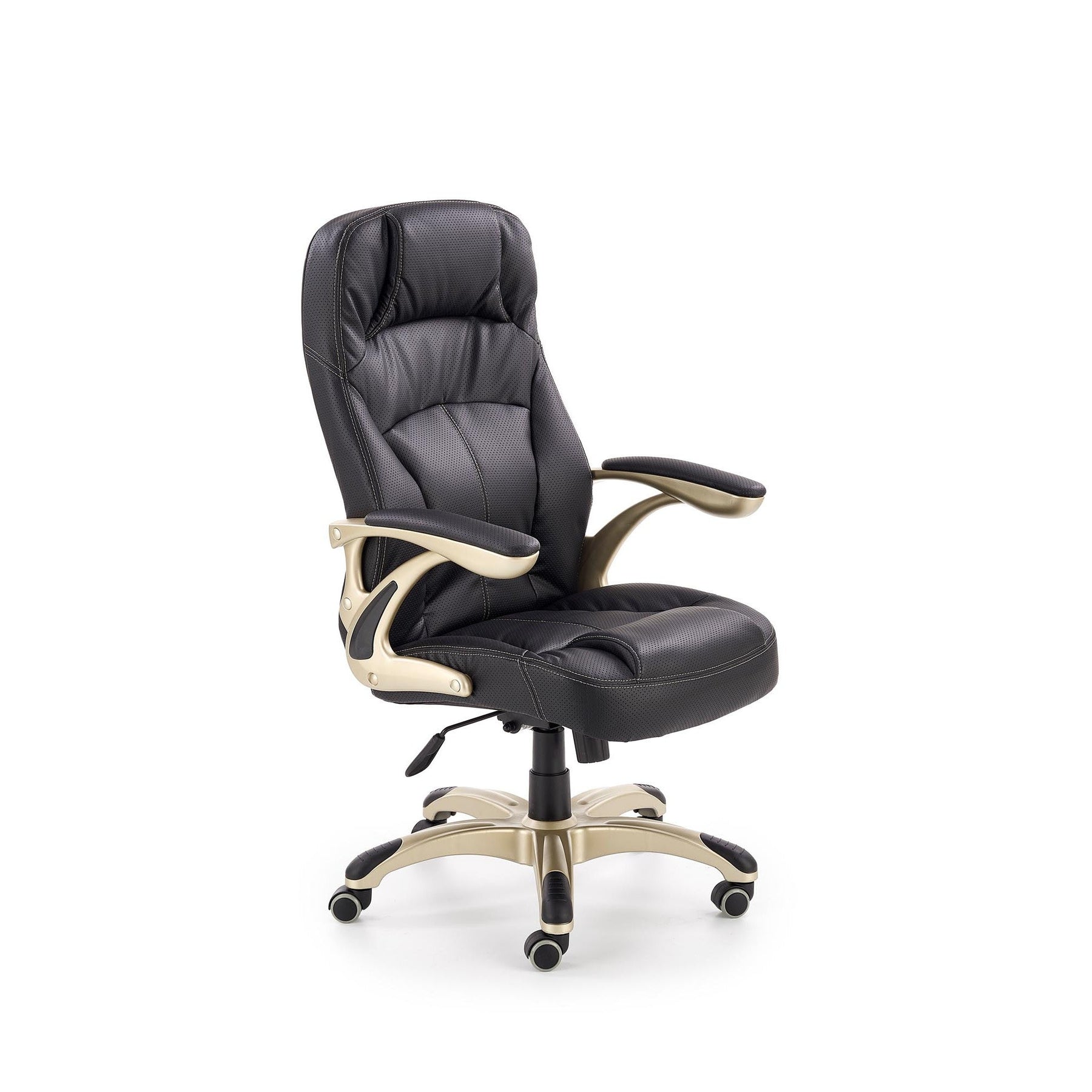 Scaun piele modern negru Carlos, 66X70X106/114 CM