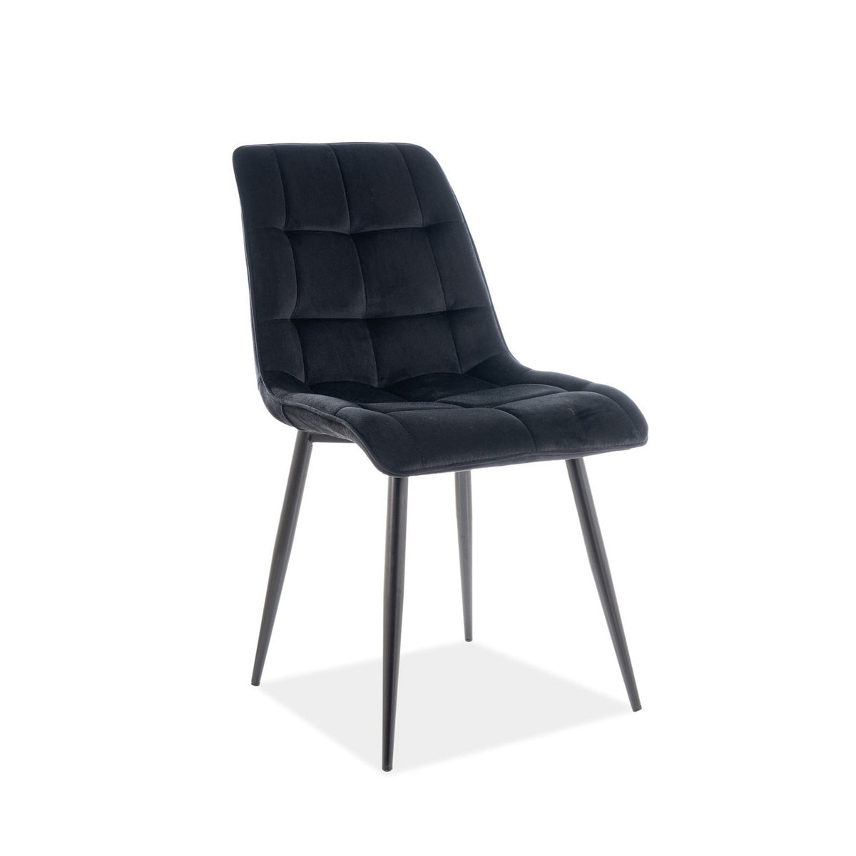 Scaun CHIC, negru, stofa catifelata/metal, 50x58x88 cm
