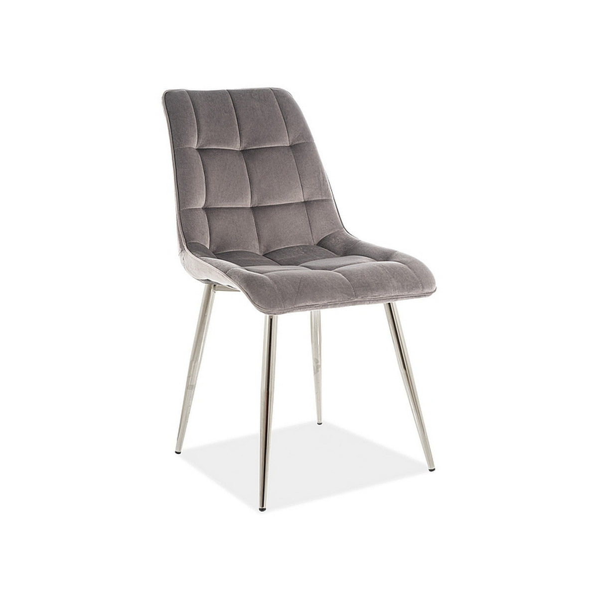 Scaun CHIC, gri/crom, stofa catifelata/metal, 50x58x88 cm